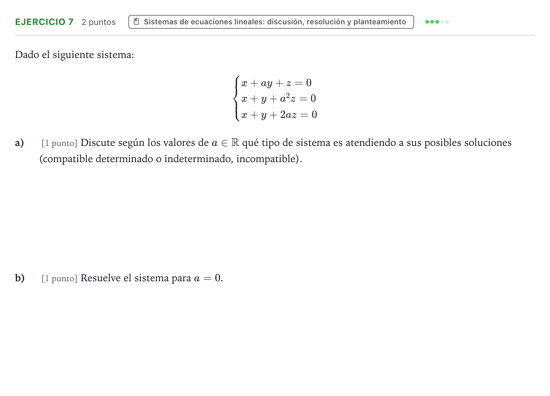Enunciado: Problema 7 · Matemáticas II PAU Aragón Extraordinaria 2022