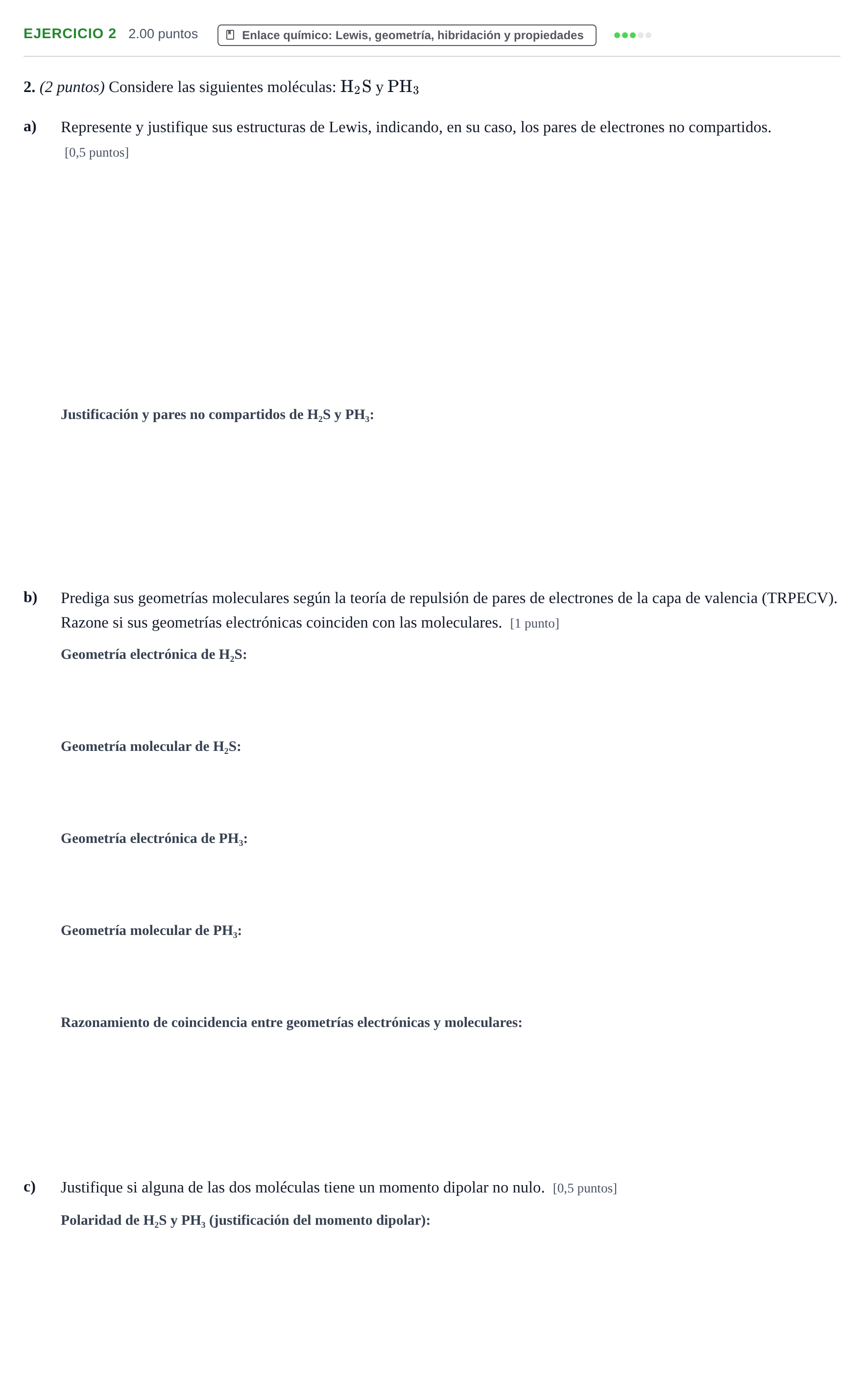 Enunciado: Problema 2 · Química PAU Aragón Ordinaria 2022
