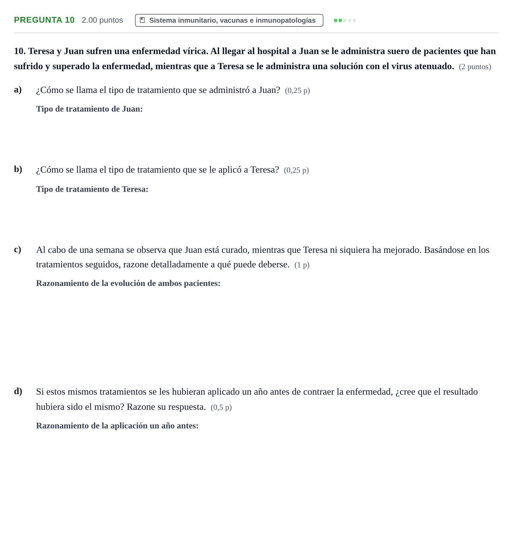 Enunciado: Pregunta 10 · Biología PAU Aragón Extraordinaria 2021