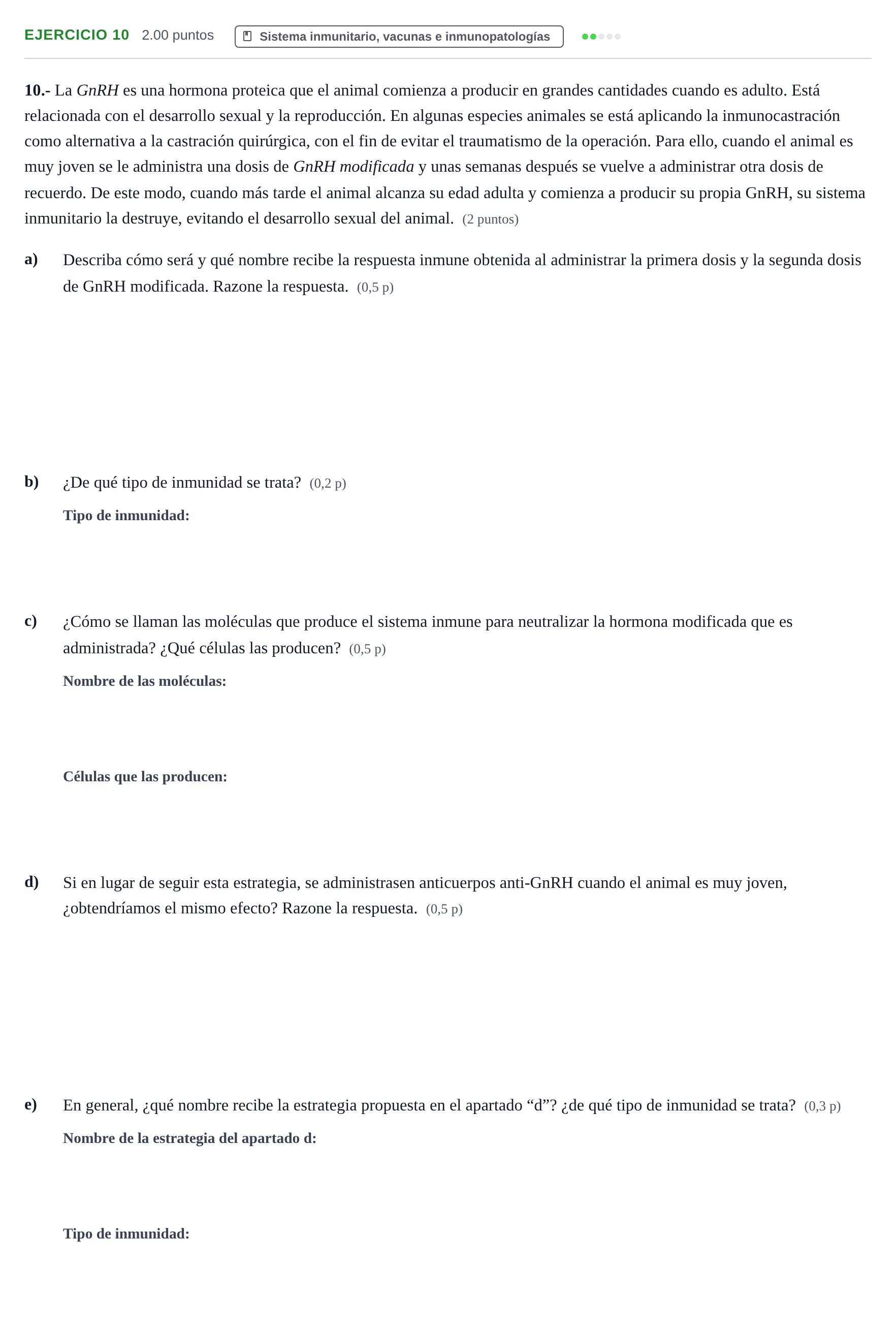 Enunciado: Problema 10 · Biología PAU Aragón Ordinaria 2021