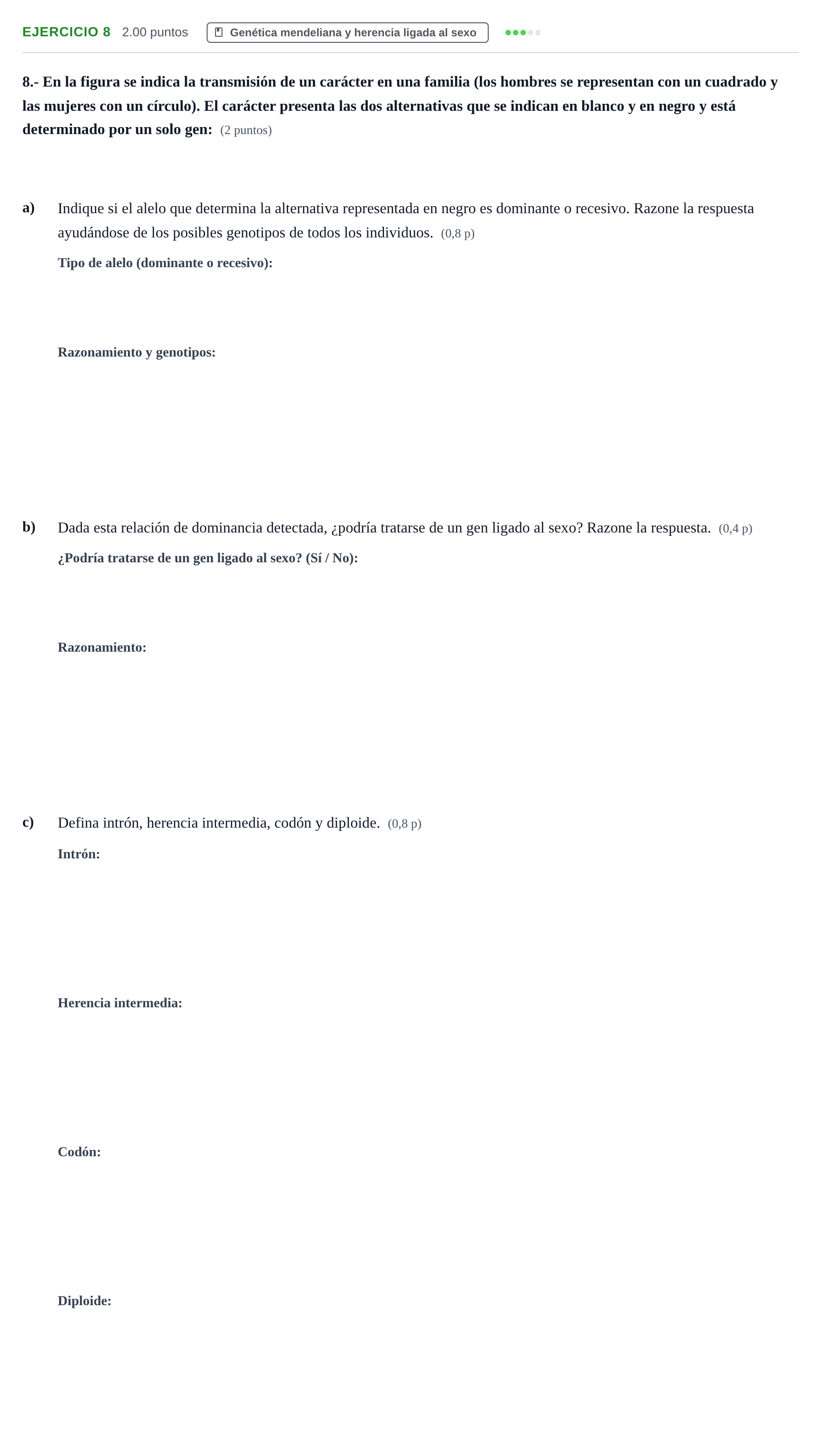 Enunciado: Problema 8 · Biología PAU Aragón Ordinaria 2021