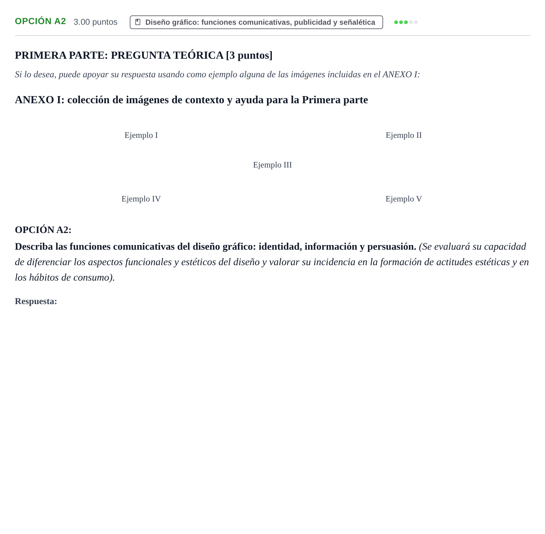 Enunciado: Opción A2 · Diseño PAU Aragón Ordinaria 2021