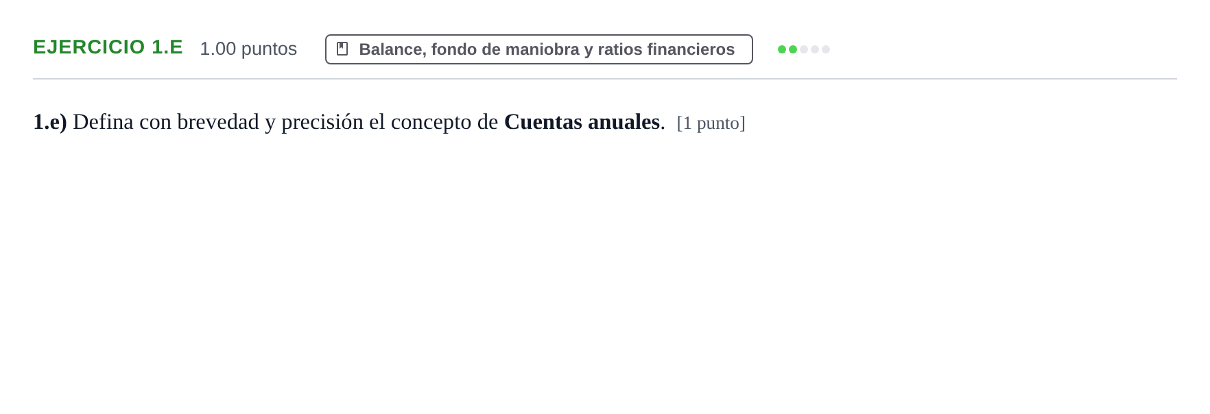 Enunciado: Ejercicio 1.e · Empresa y Diseño de Modelos de Negocio PAU Aragón Extraordinaria 2021