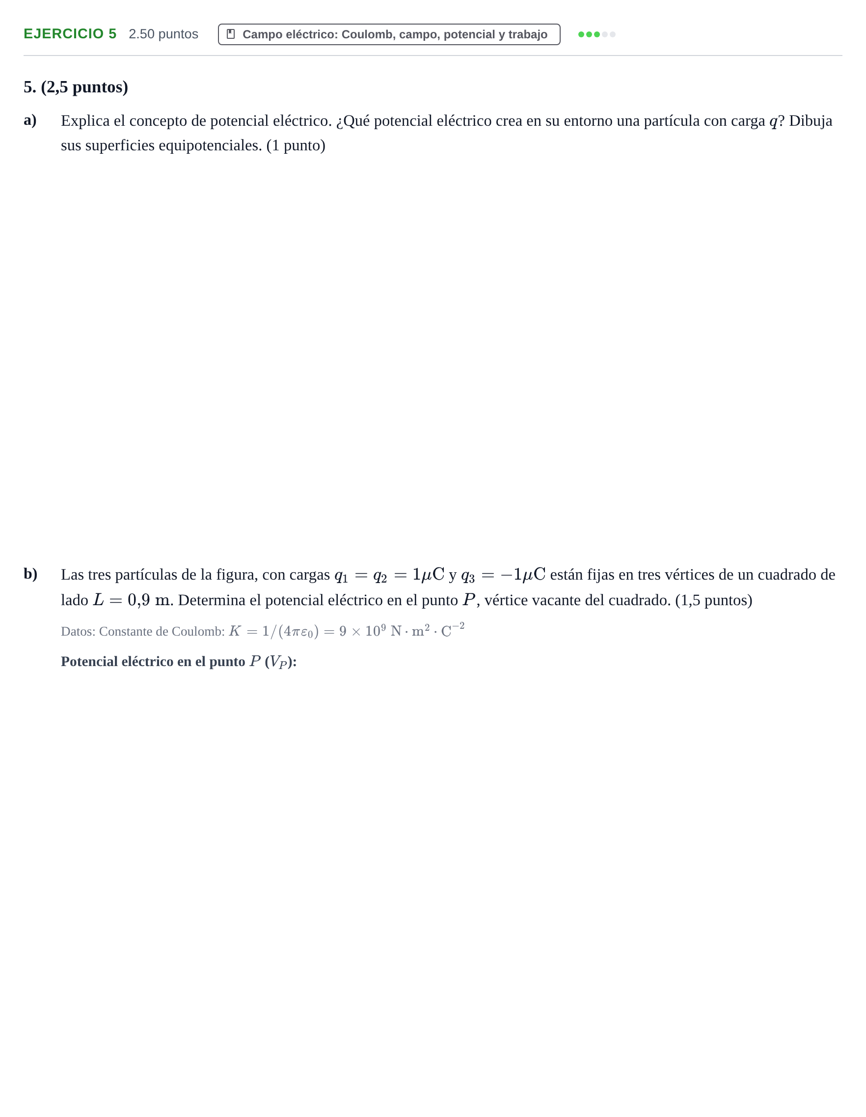 Enunciado: Problema 5 · Física PAU Aragón Extraordinaria 2021