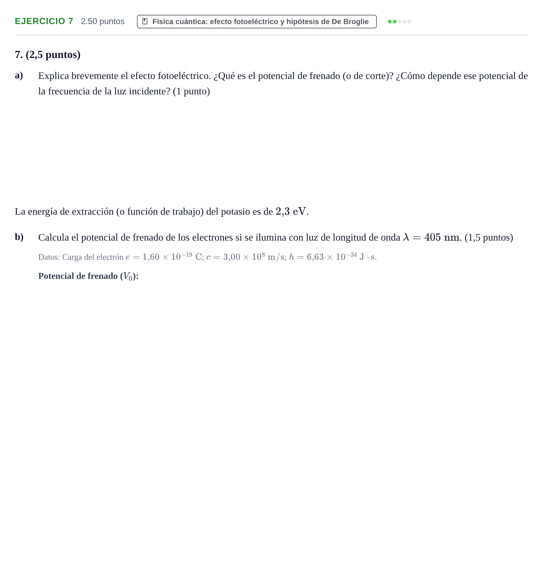 Enunciado: Problema 7 · Física PAU Aragón Extraordinaria 2021