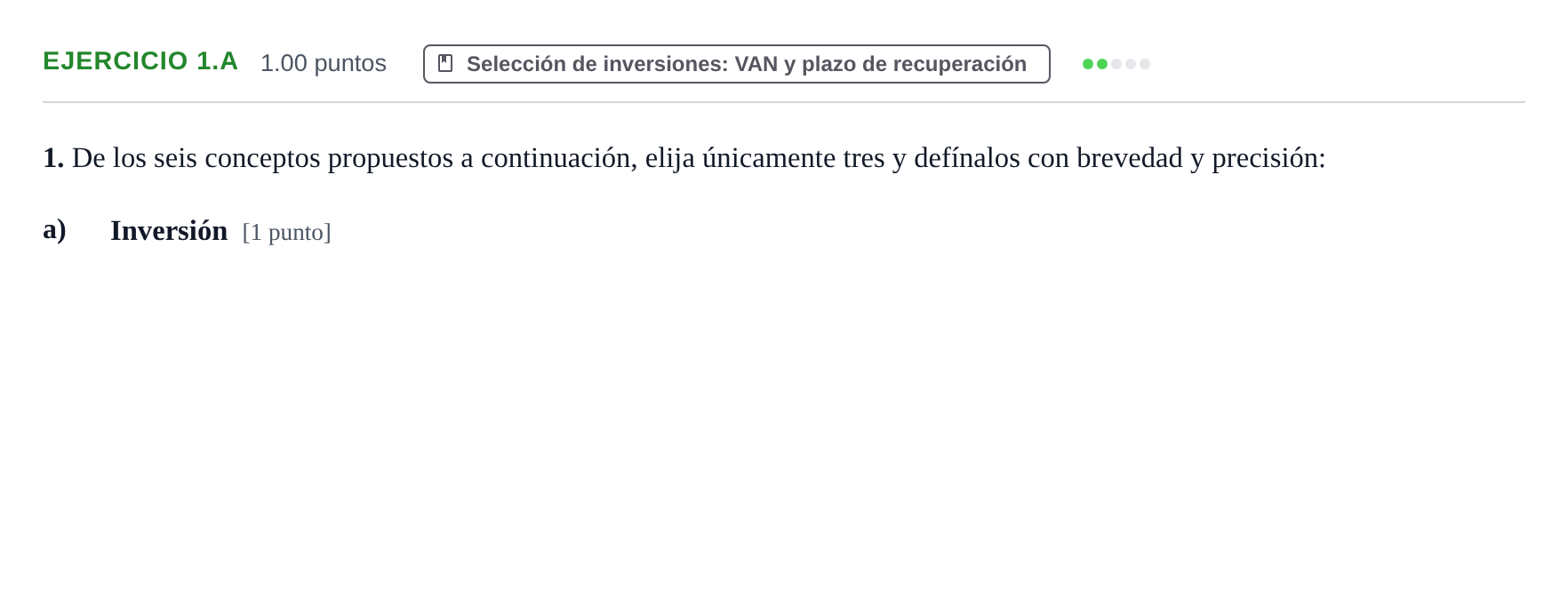 Enunciado: Ejercicio 1.a · Empresa y Diseño de Modelos de Negocio PAU Aragón Ordinaria 2021