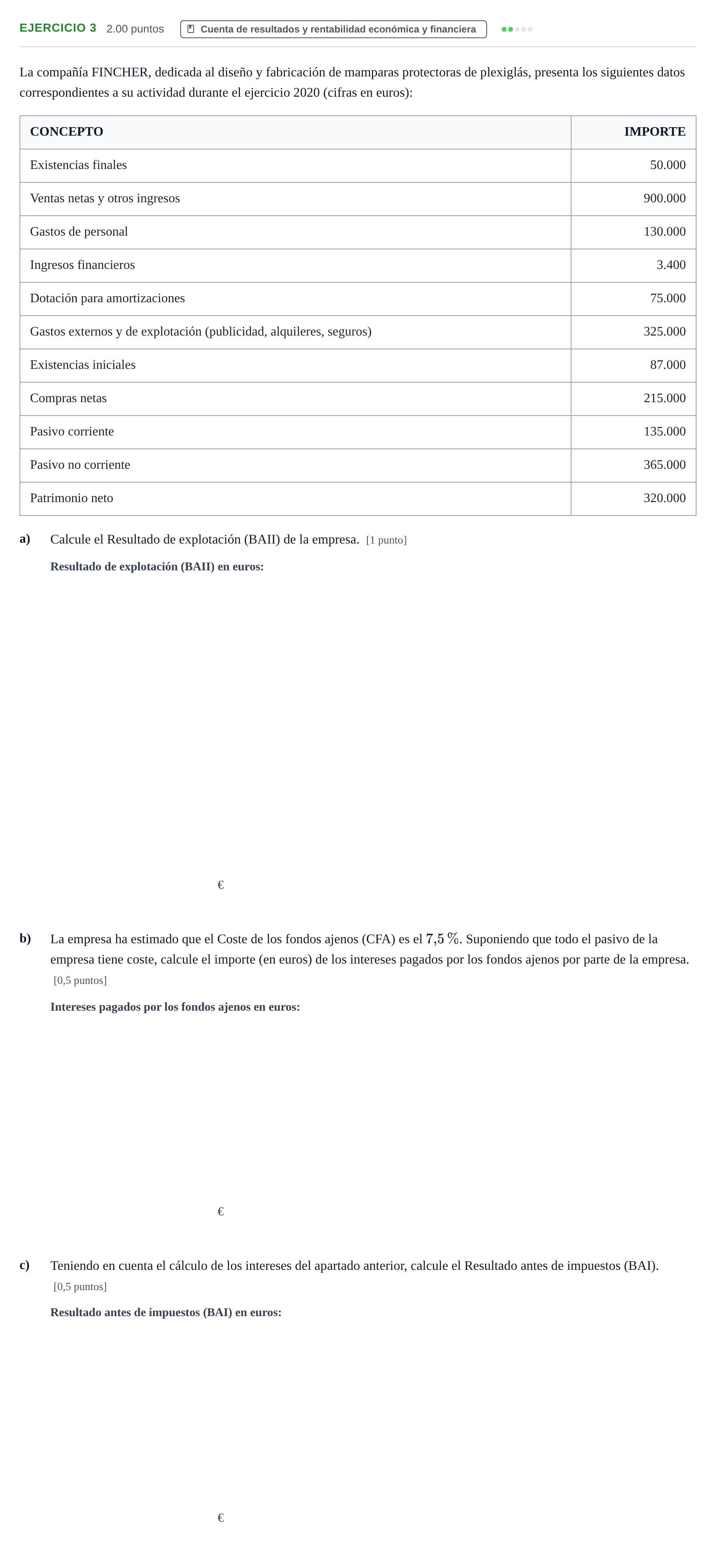 Enunciado: Ejercicio 3 - Cuenta de resultados · Empresa y Diseño de Modelos de Negocio PAU Aragón Ordinaria 2021