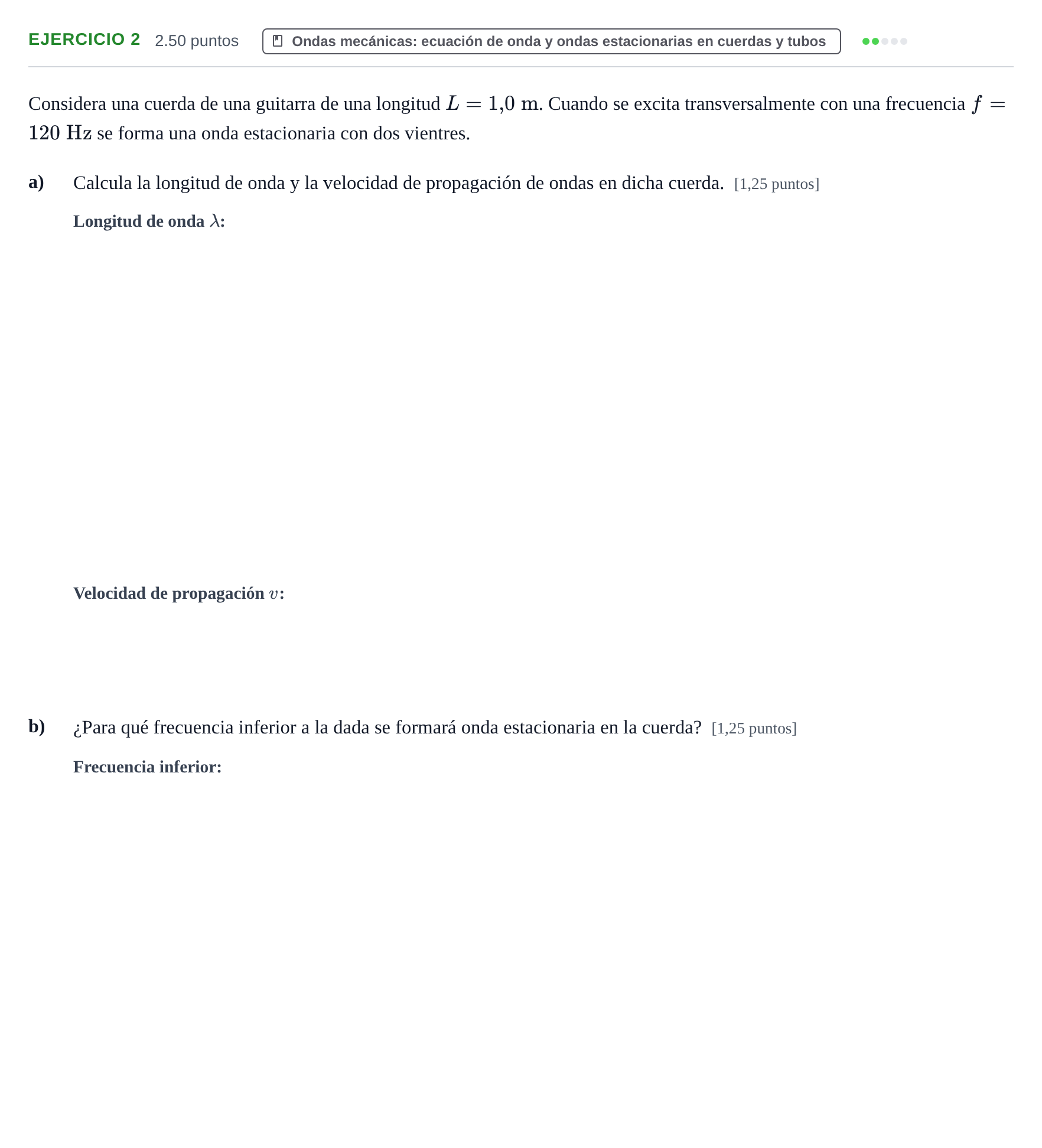 Enunciado: Problema 2 · Física PAU Aragón Ordinaria 2021