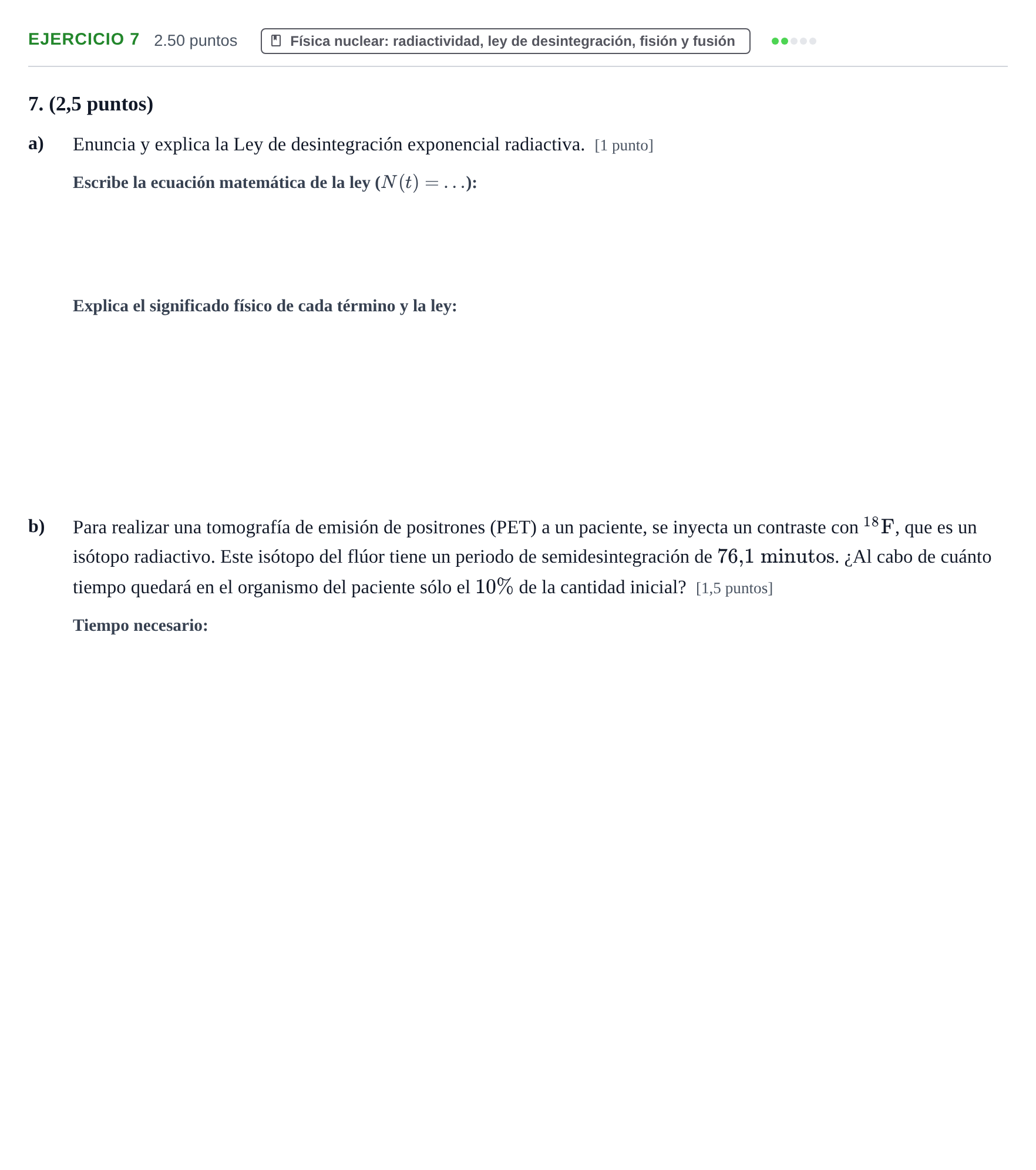 Enunciado: Problema 7 · Física PAU Aragón Ordinaria 2021