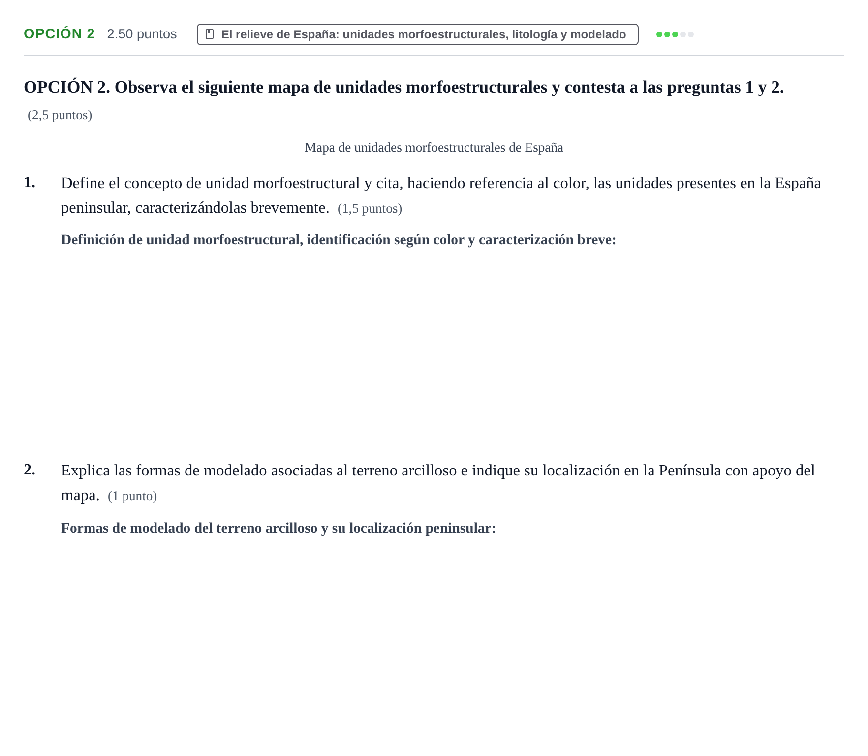 Enunciado: Opción 2 · Geografía PAU Aragón Extraordinaria 2021