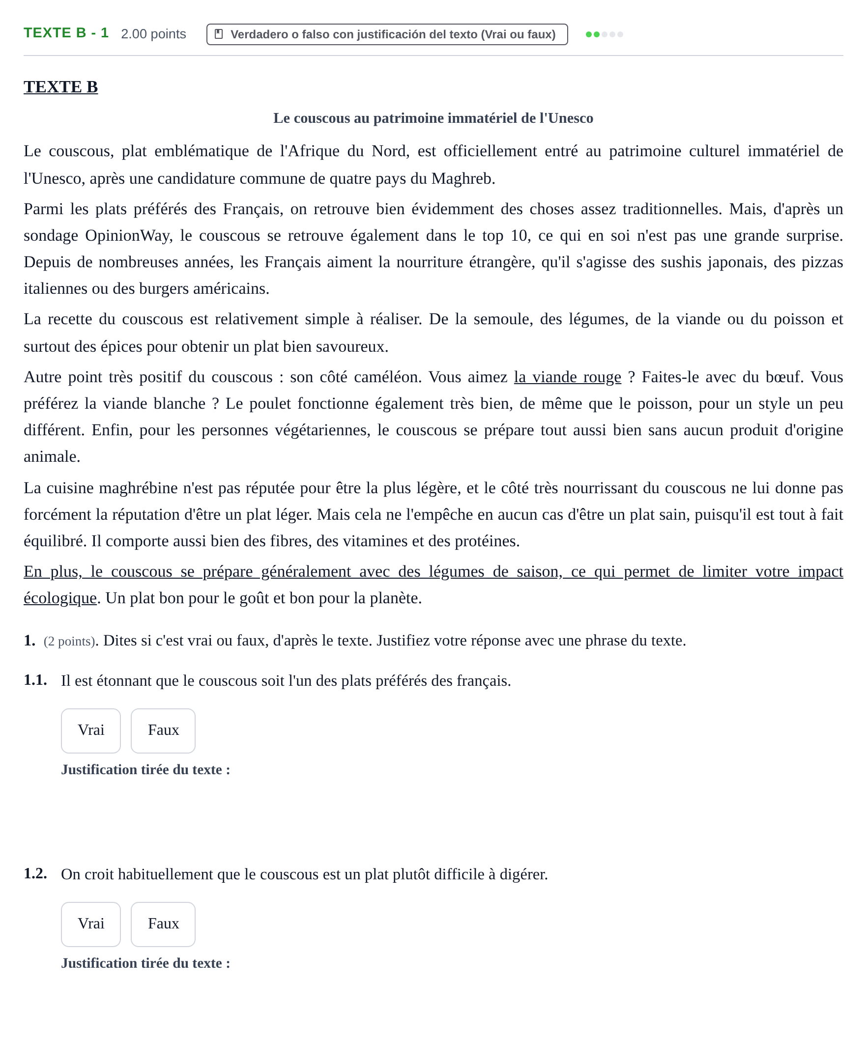 Enunciado: Ejercicio Texte B - 1 · Francés PAU Aragón Ordinaria 2021