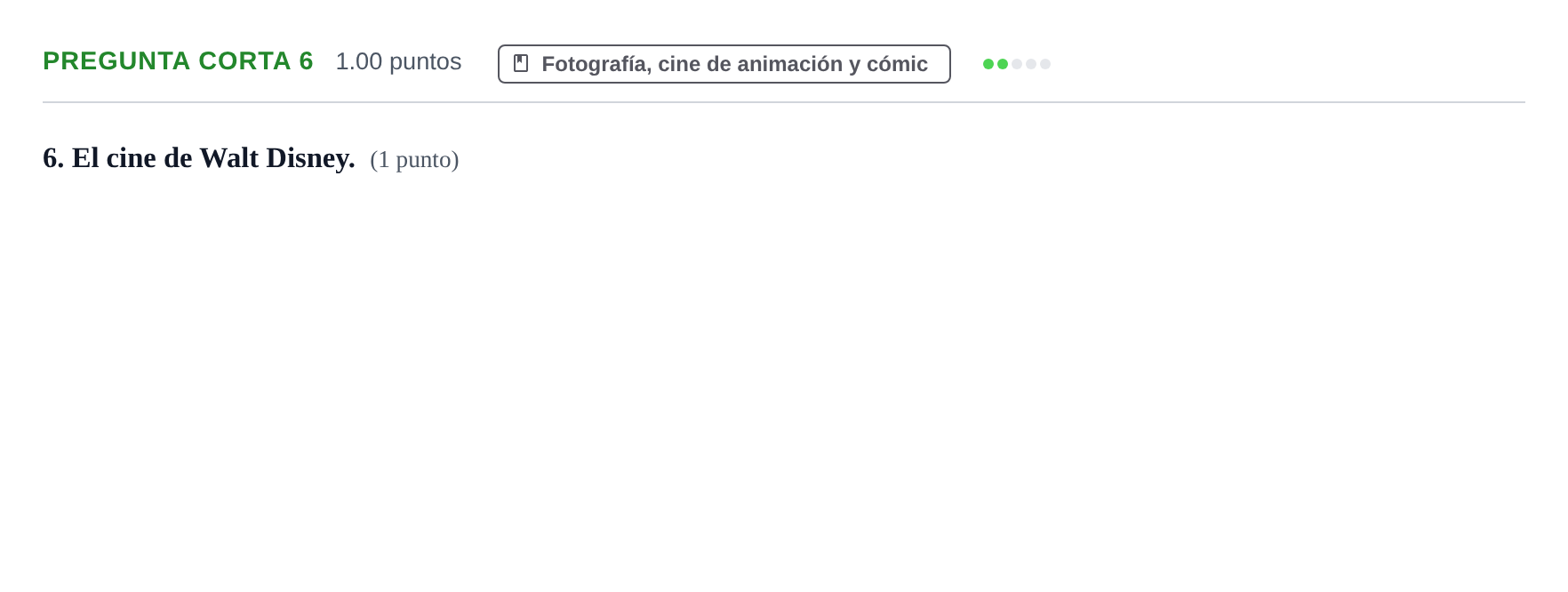 Enunciado: Pregunta corta 6 · Fundamentos Artísticos PAU Aragón Ordinaria 2021