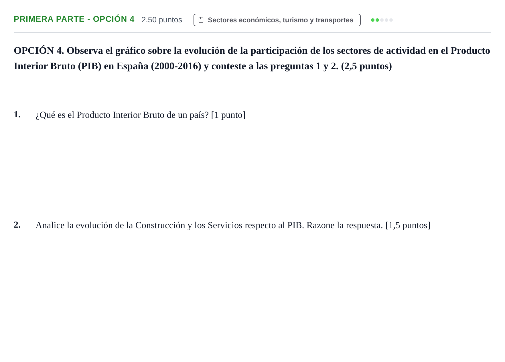 Enunciado: Ejercicio Primera Parte - Opción 4 · Geografía PAU Aragón Ordinaria 2021