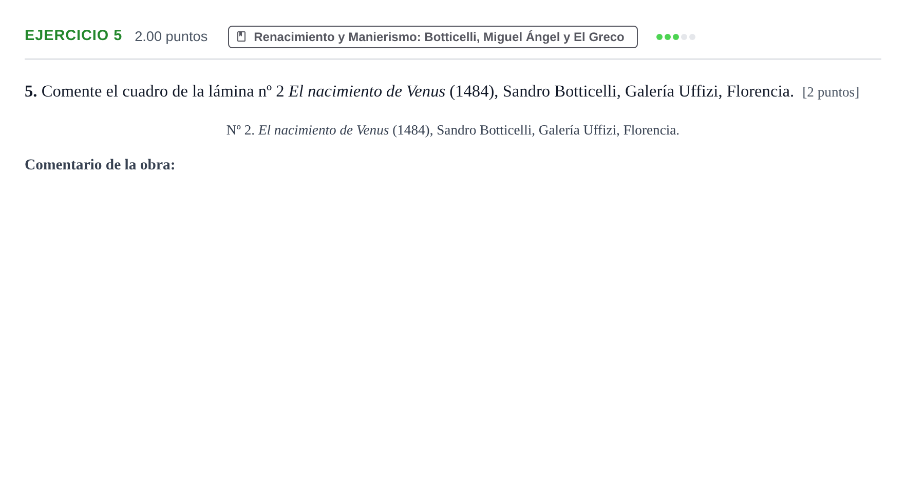 Enunciado: Problema 5 · Historia del Arte PAU Aragón Ordinaria 2021
