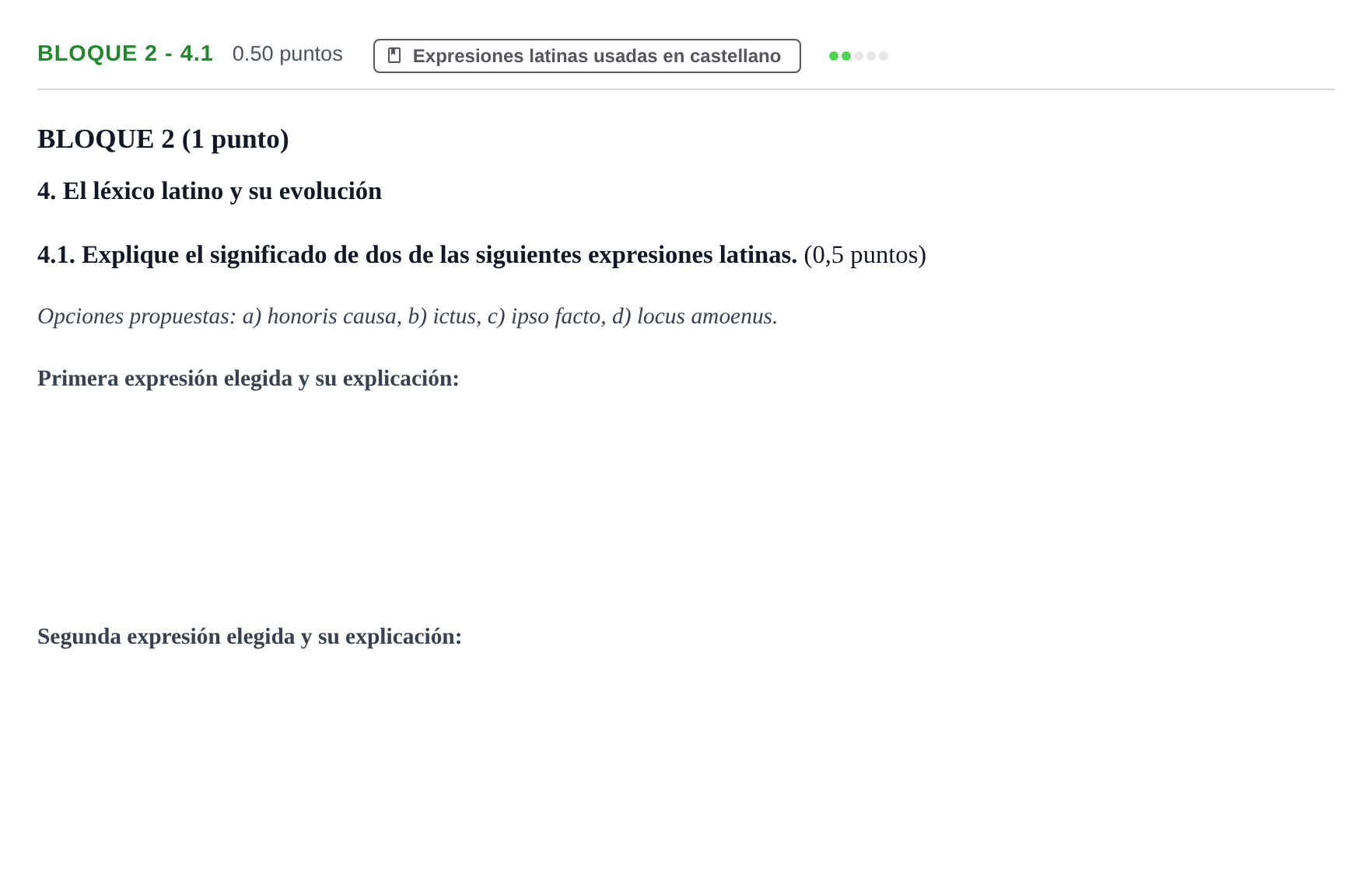 Enunciado: Bloque 2 - 4.1 · Latín II PAU Aragón Extraordinaria 2021