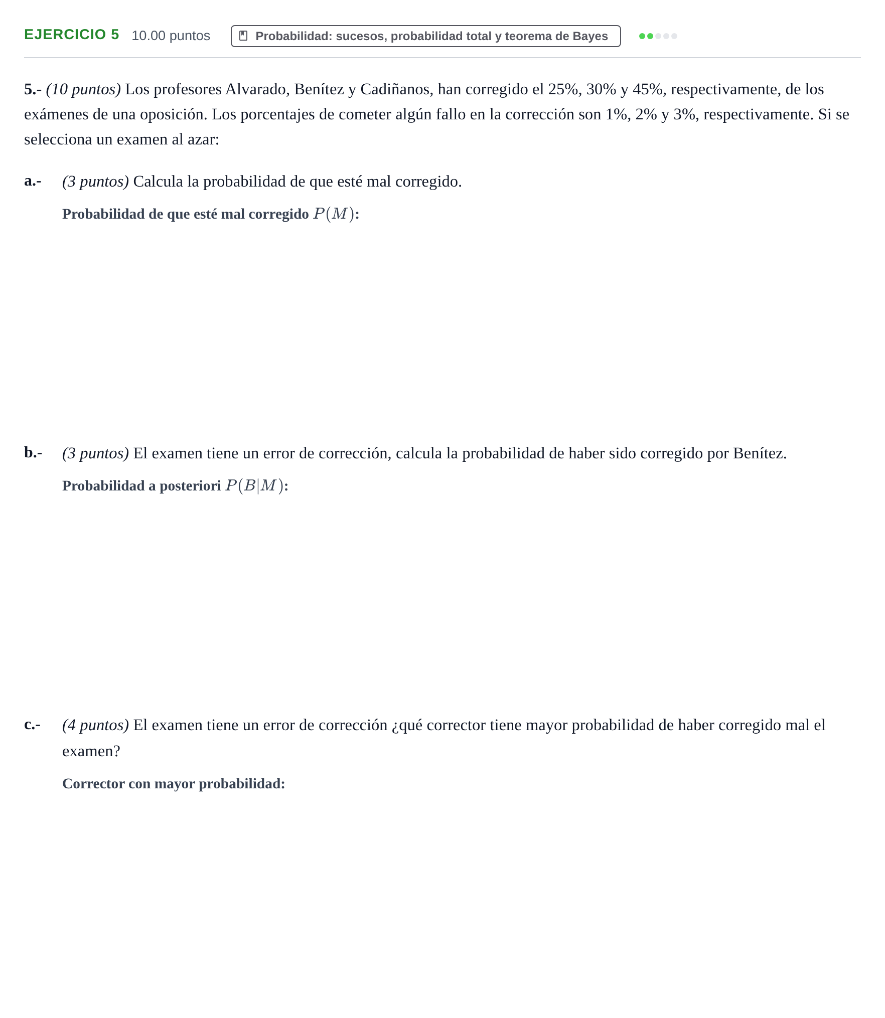 Enunciado: Problema 5 · Matemáticas aplicadas a las Ciencias Sociales II PAU Aragón Extraordinaria 2021