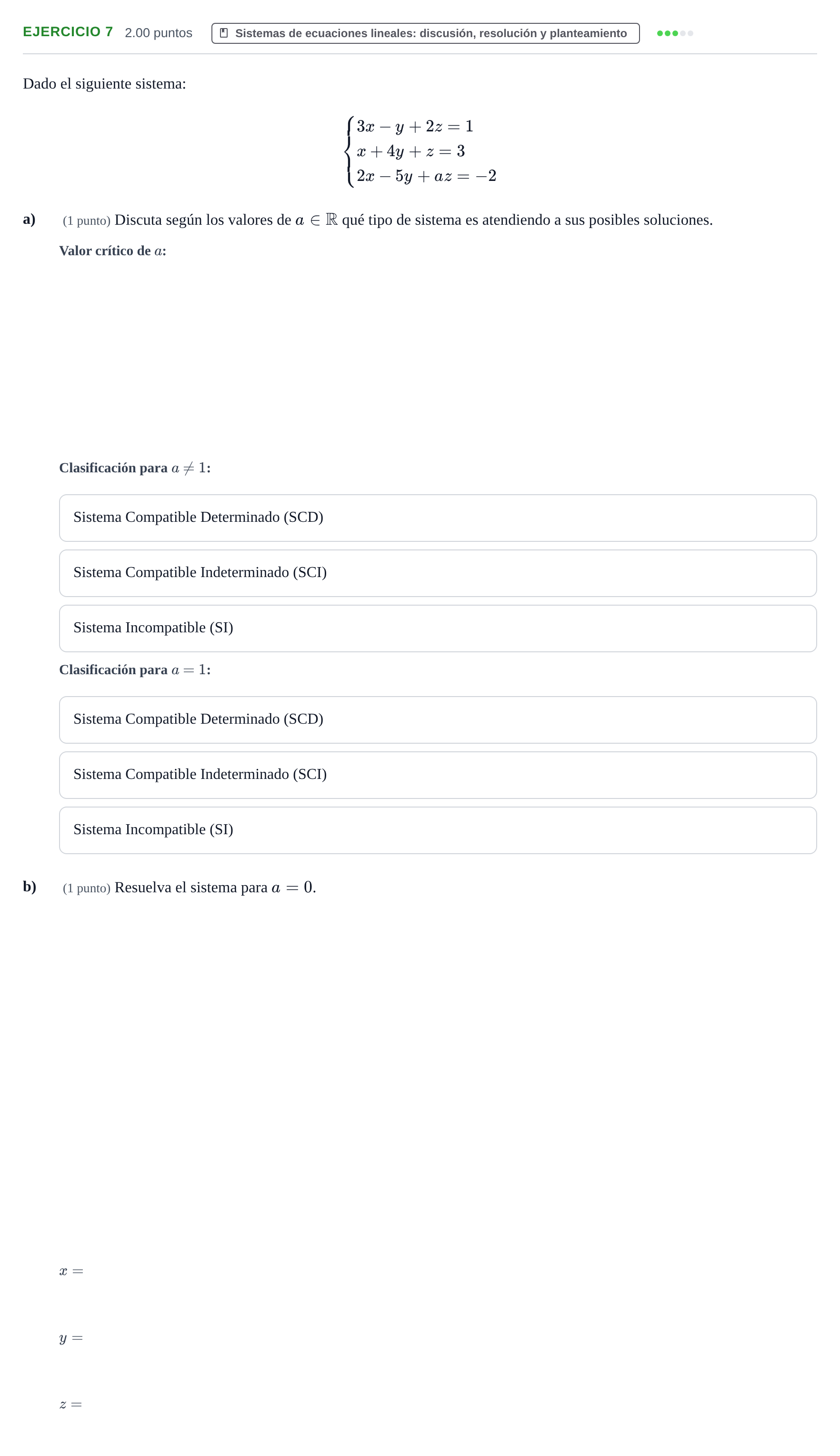 Enunciado: Problema 7 · Matemáticas II PAU Aragón Extraordinaria 2021