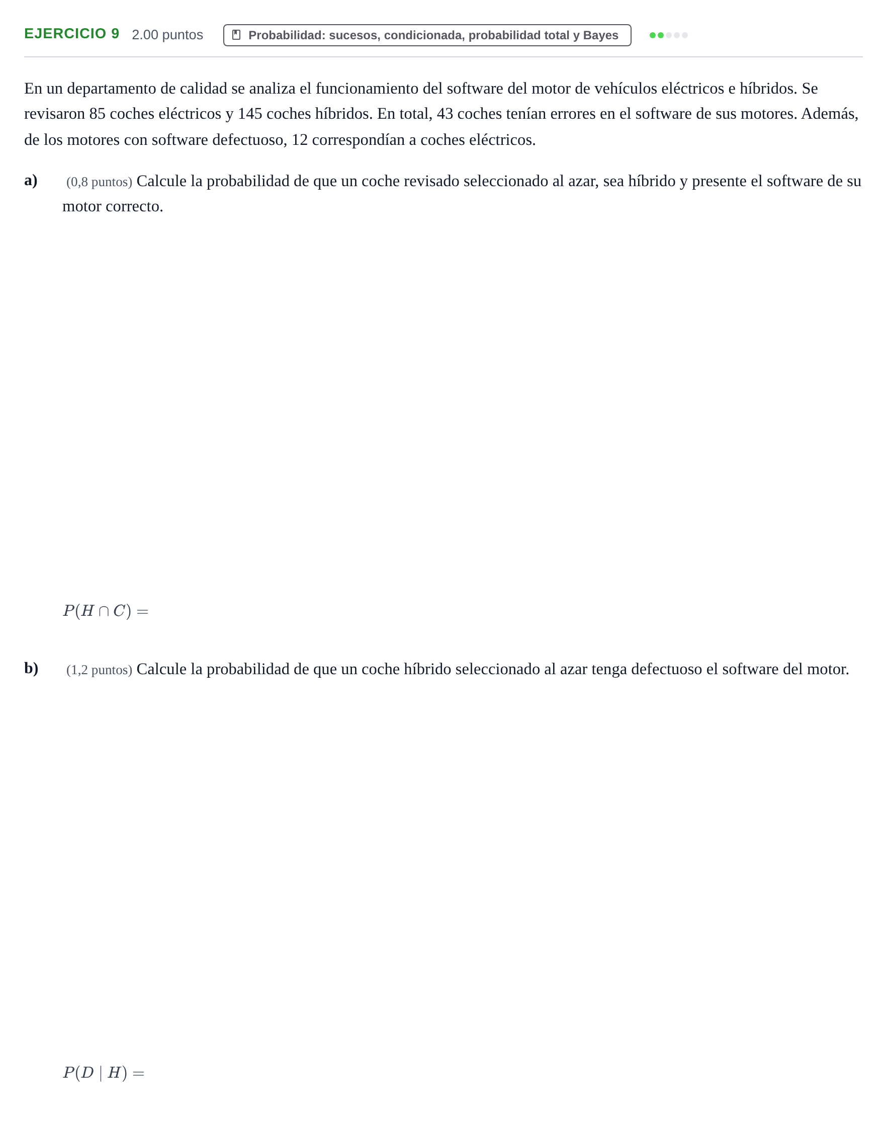 Enunciado: Problema 9 · Matemáticas II PAU Aragón Extraordinaria 2021