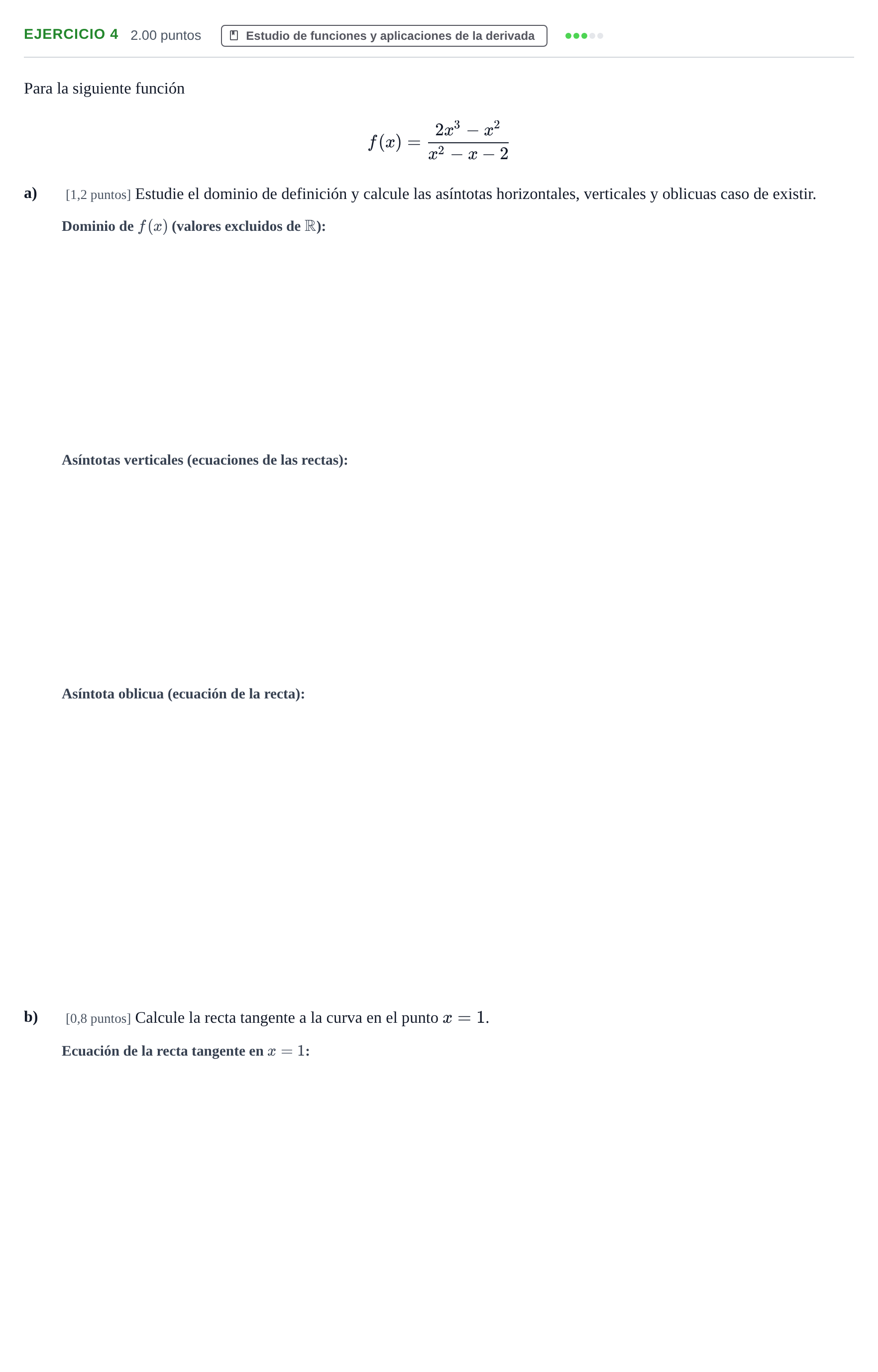 Enunciado: Problema 4 · Matemáticas II PAU Aragón Ordinaria 2021