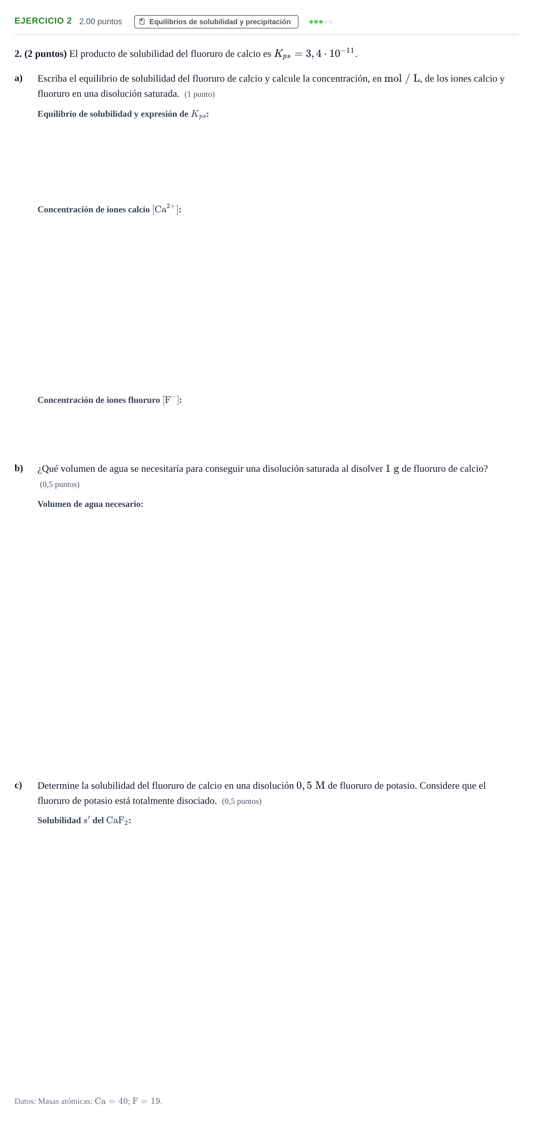 Enunciado: Problema 2 · Química PAU Aragón Ordinaria 2021