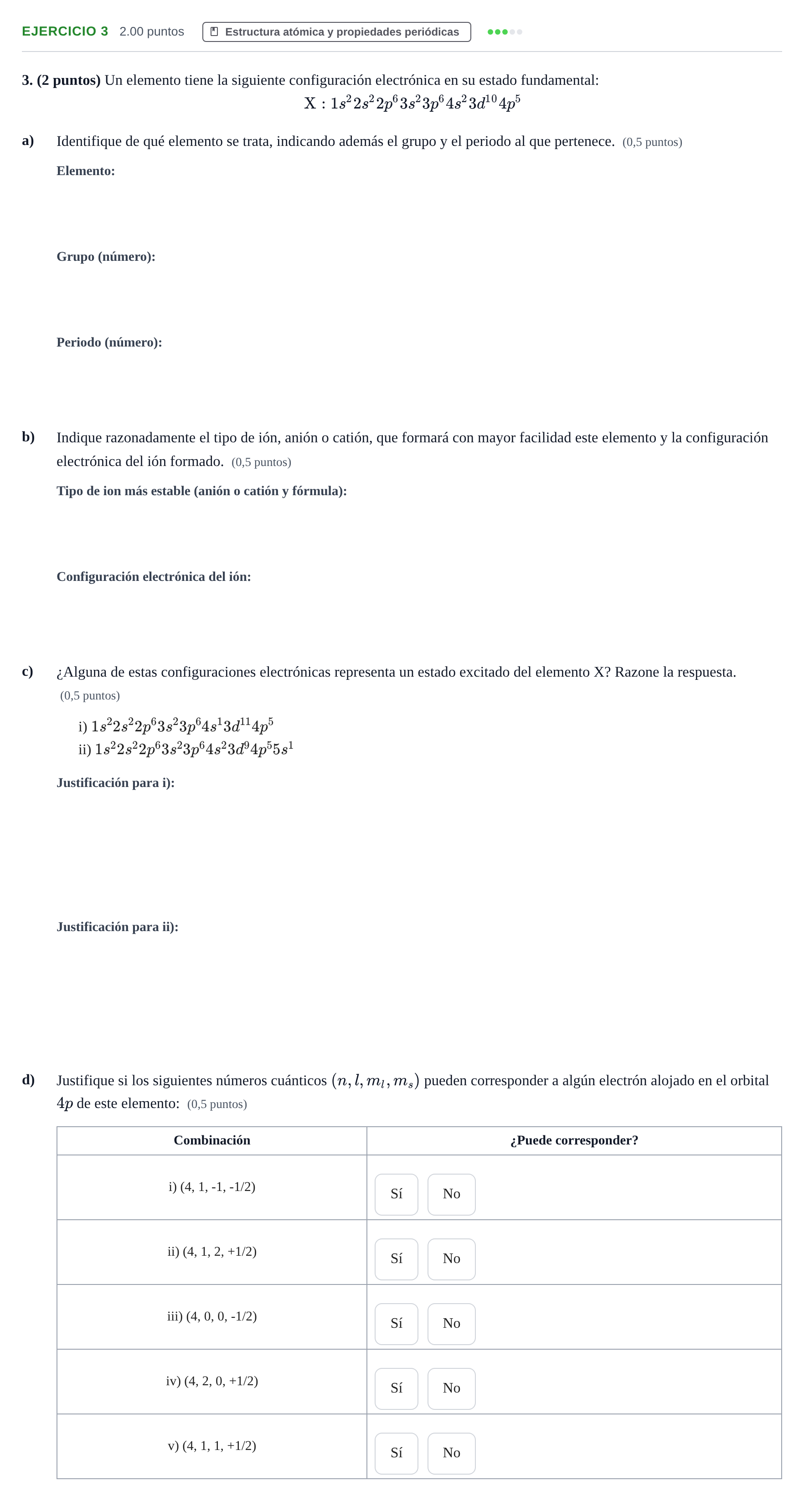 Enunciado: Problema 3 · Química PAU Aragón Ordinaria 2021