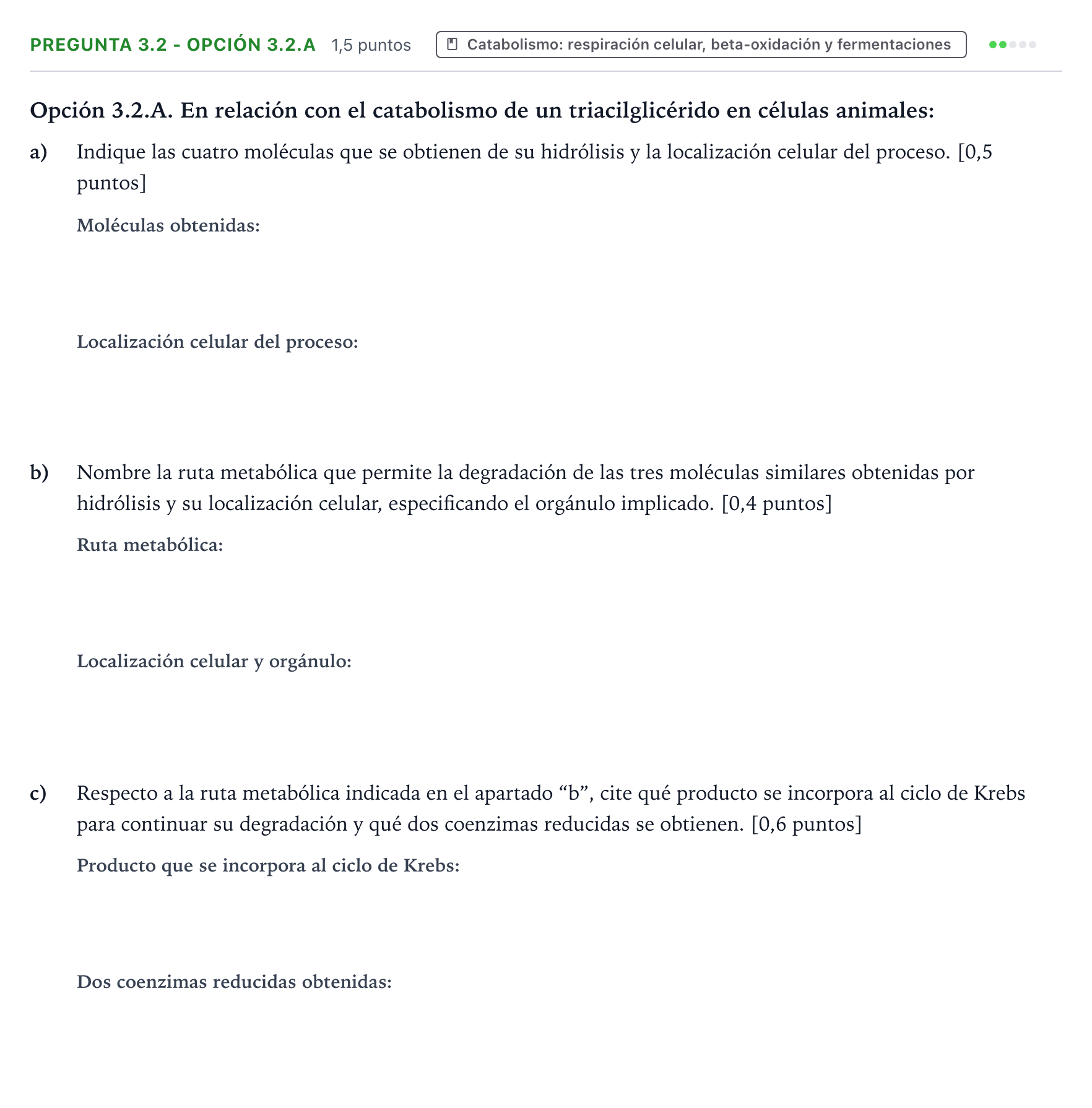 Enunciado: Pregunta 3.2 - Opción 3.2.A · Biología PAU Castilla y León Extraordinaria 2026