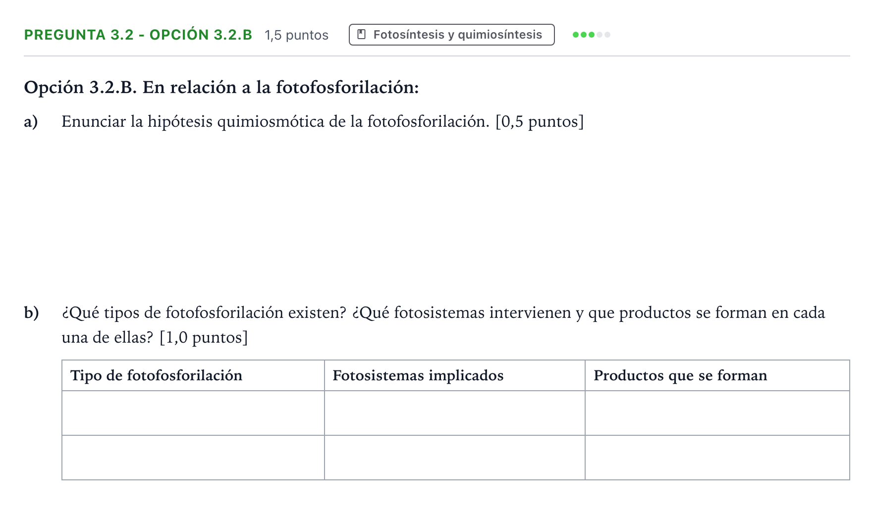 Enunciado: Pregunta 3.2 - Opción 3.2.B · Biología PAU Castilla y León Extraordinaria 2026
