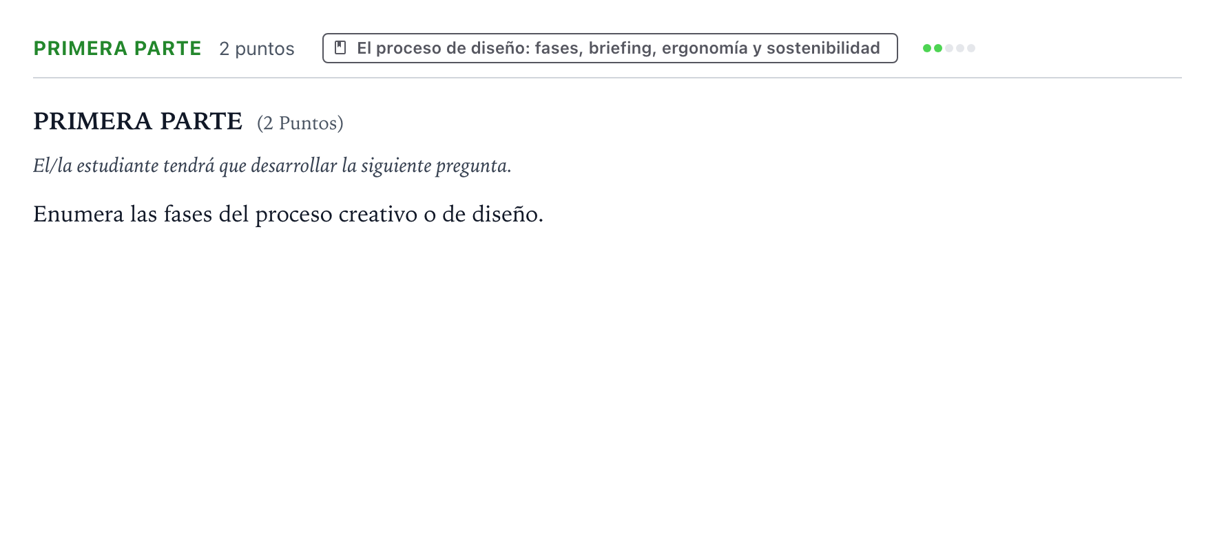 Enunciado: Ejercicio Primera parte · Diseño PAU Castilla y León Extraordinaria 2026