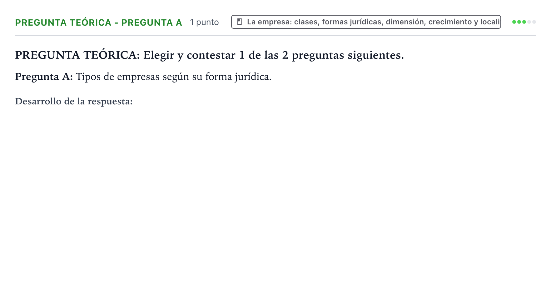 Enunciado: Pregunta Teórica - Pregunta A · Empresa y Diseño de Modelos de Negocio PAU Castilla y León Extraordinaria 2026