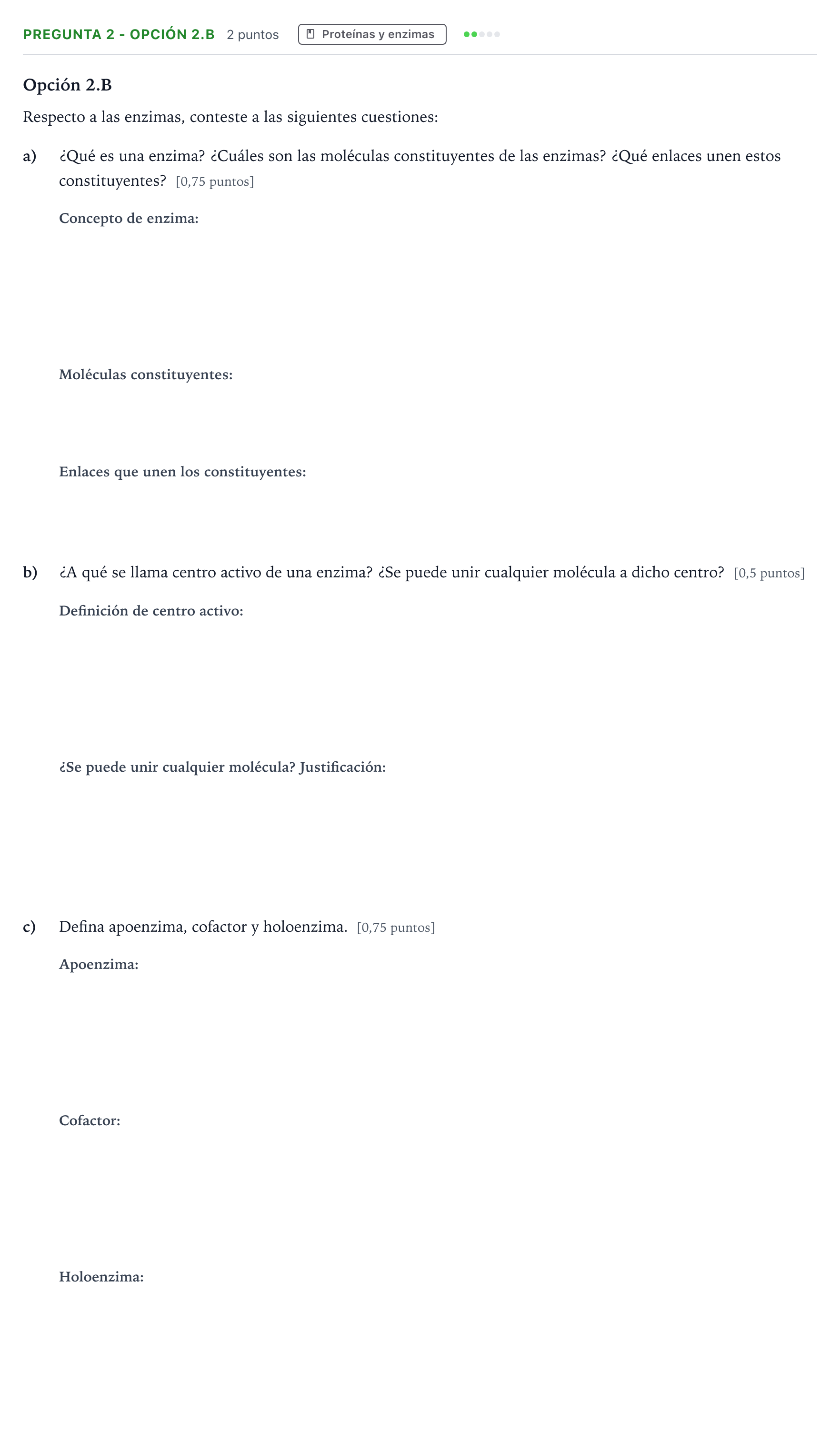 Enunciado: Pregunta 2 - Opción 2.B · Biología PAU Castilla y León Ordinaria 2026