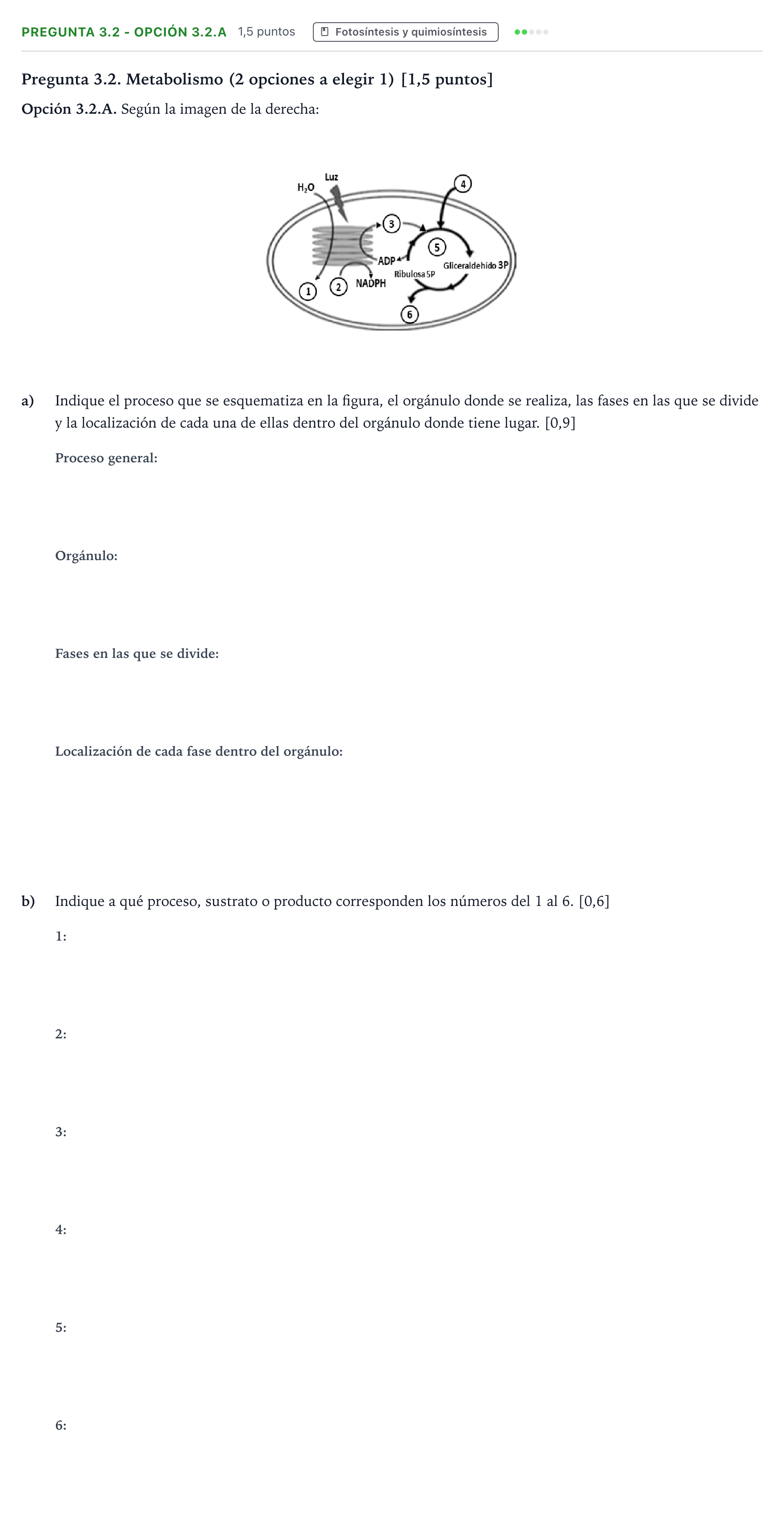 Enunciado: Pregunta 3.2 - Opción 3.2.A · Biología PAU Castilla y León Ordinaria 2026