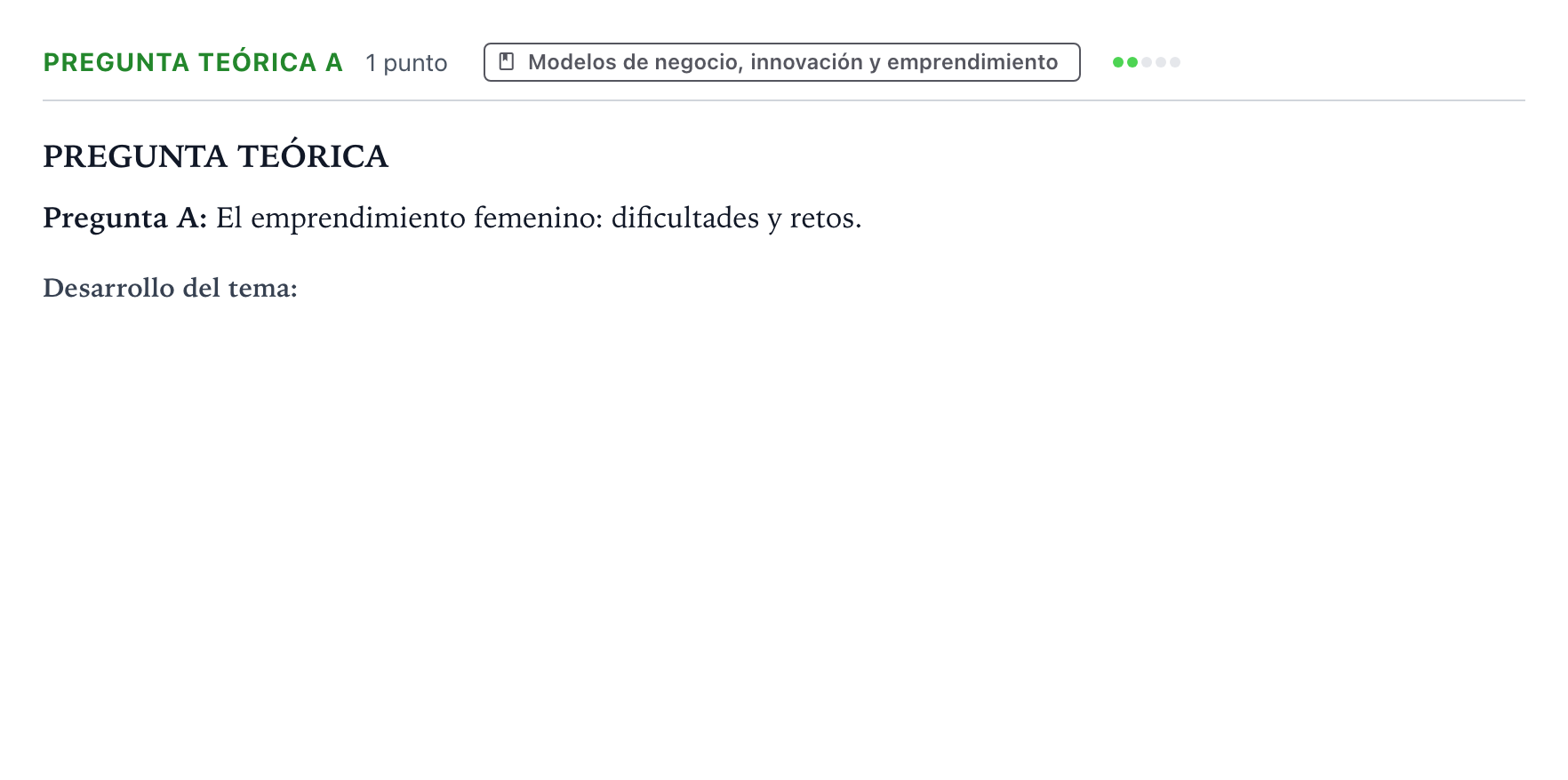 Enunciado: Pregunta Teórica A · Empresa y Diseño de Modelos de Negocio PAU Castilla y León Ordinaria 2026