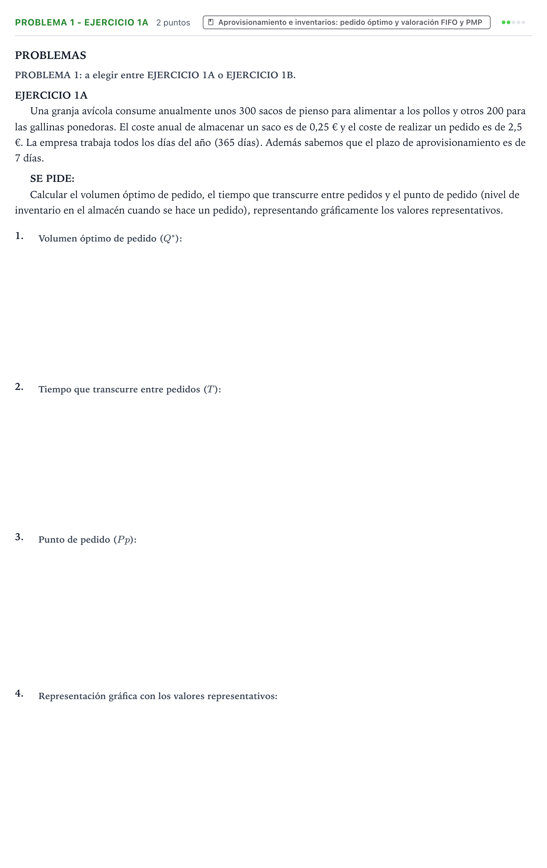 Enunciado: Problema 1 - Ejercicio 1A · Empresa y Diseño de Modelos de Negocio PAU Castilla y León Ordinaria 2026
