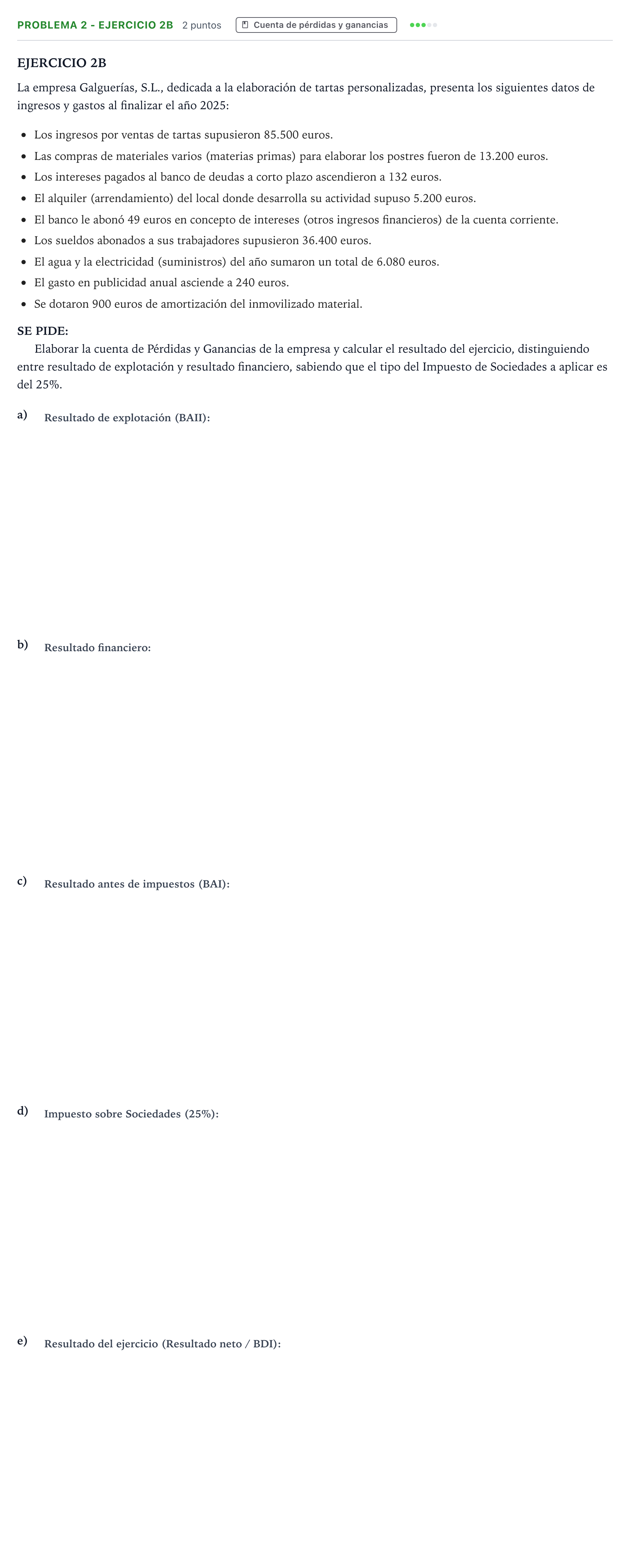 Enunciado: Problema 2 - Ejercicio 2B · Empresa y Diseño de Modelos de Negocio PAU Castilla y León Ordinaria 2026
