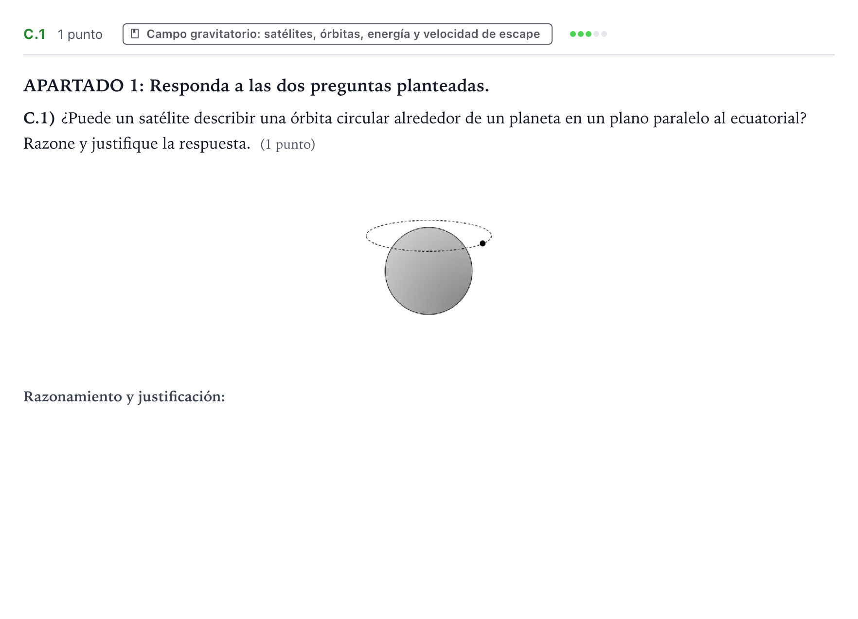 Enunciado: Ejercicio C.1 · Física PAU Castilla y León Extraordinaria 2026