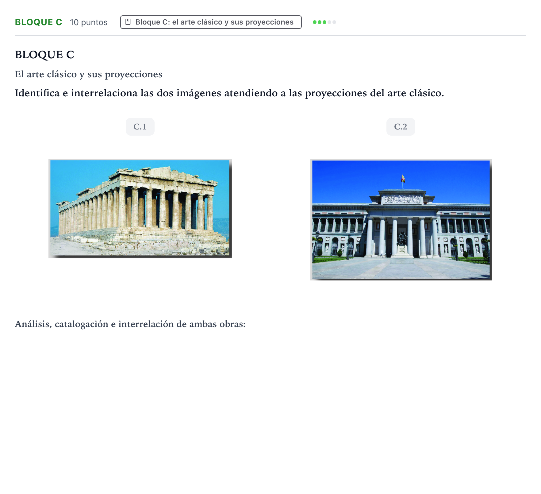 Enunciado: Bloque C · Fundamentos Artísticos PAU Castilla y León Extraordinaria 2026