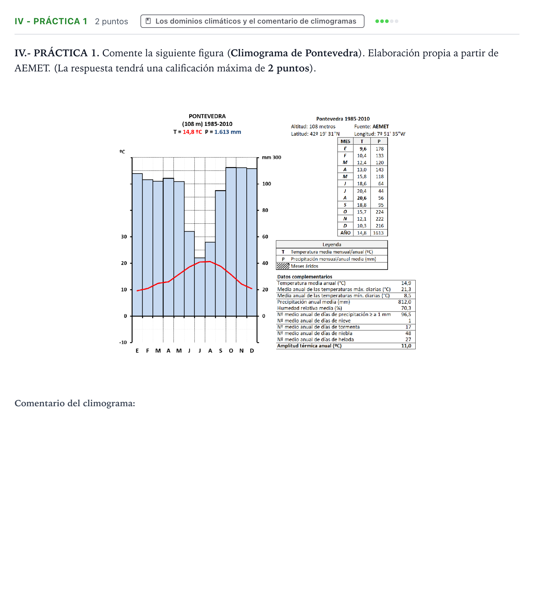 Enunciado: Ejercicio IV - Práctica 1 · Geografía PAU Castilla y León Extraordinaria 2026