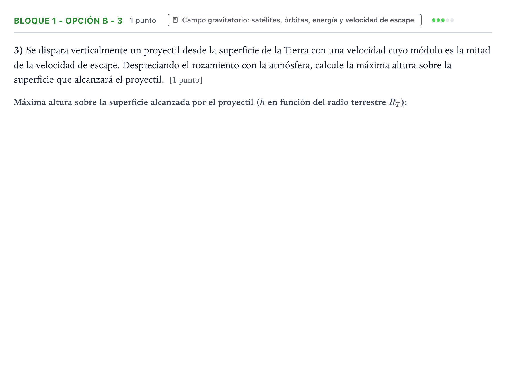 Enunciado: Bloque 1 - Opción B - 3 · Física PAU Castilla y León Ordinaria 2026