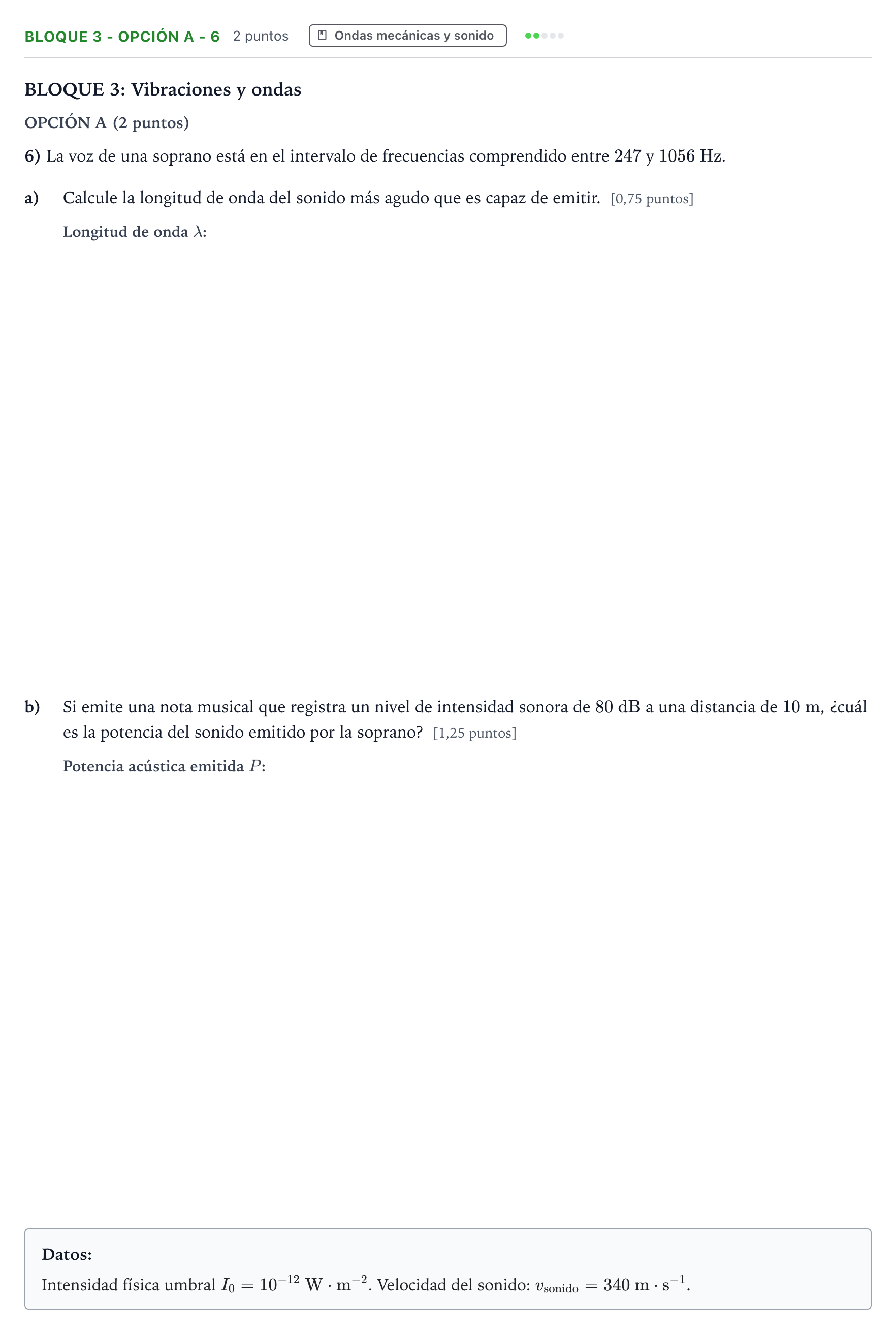 Enunciado: Bloque 3 - Opción A - 6 · Física PAU Castilla y León Ordinaria 2026