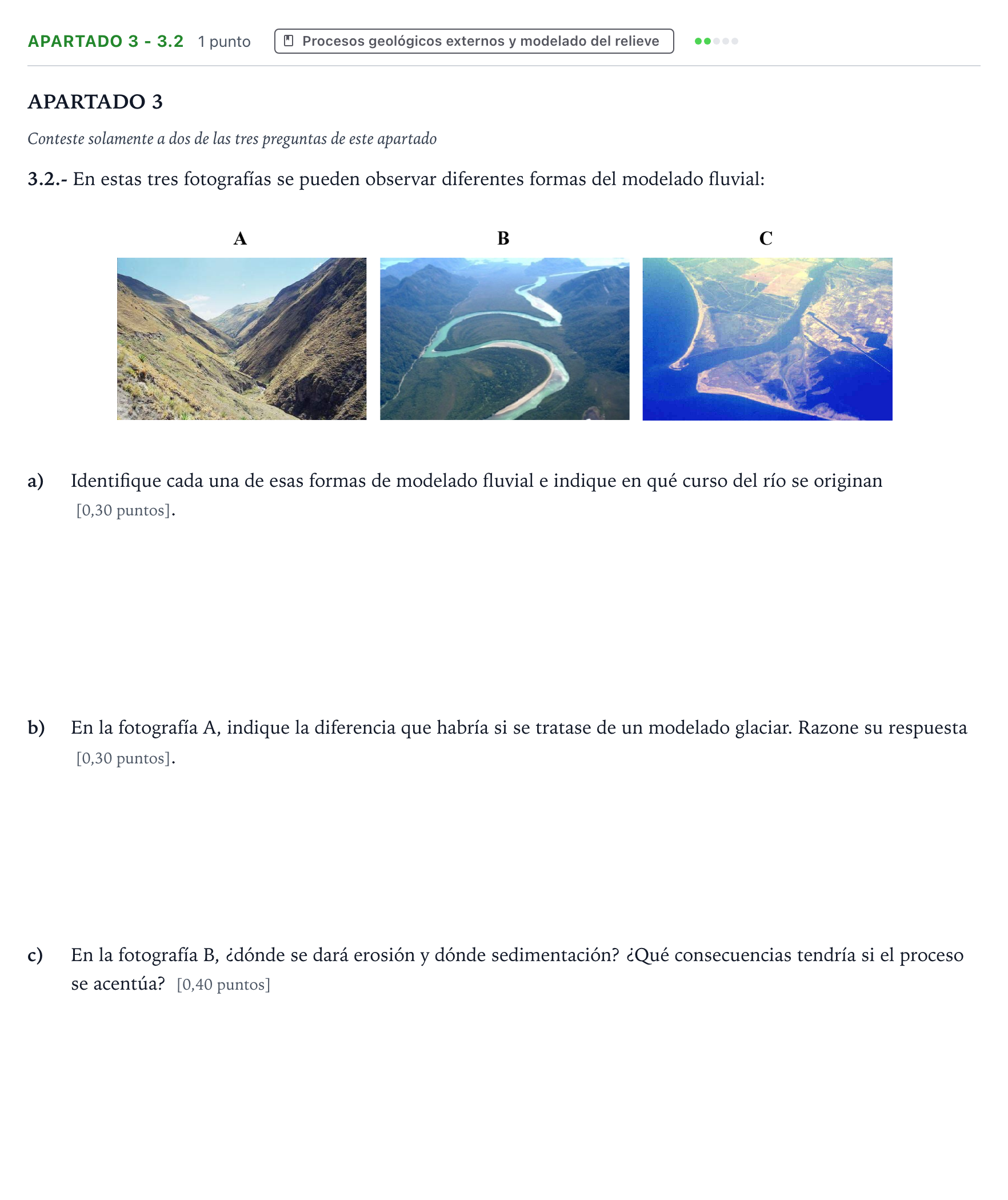 Enunciado: Apartado 3 - 3.2 · Geología y Ciencias Ambientales PAU Castilla y León Extraordinaria 2026