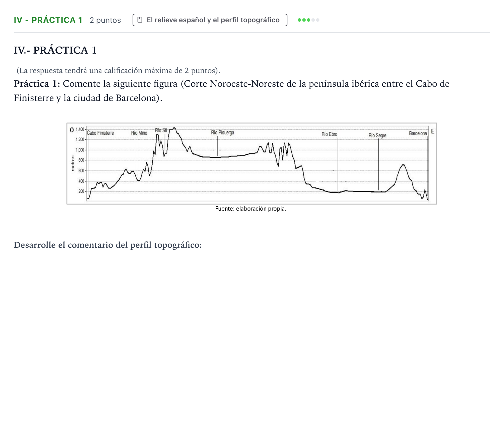 Enunciado: Ejercicio IV - Práctica 1 · Geografía PAU Castilla y León Ordinaria 2026