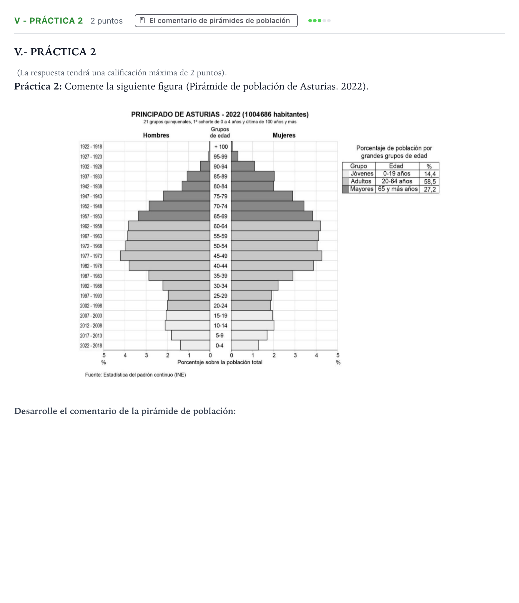 Enunciado: Ejercicio V - Práctica 2 · Geografía PAU Castilla y León Ordinaria 2026