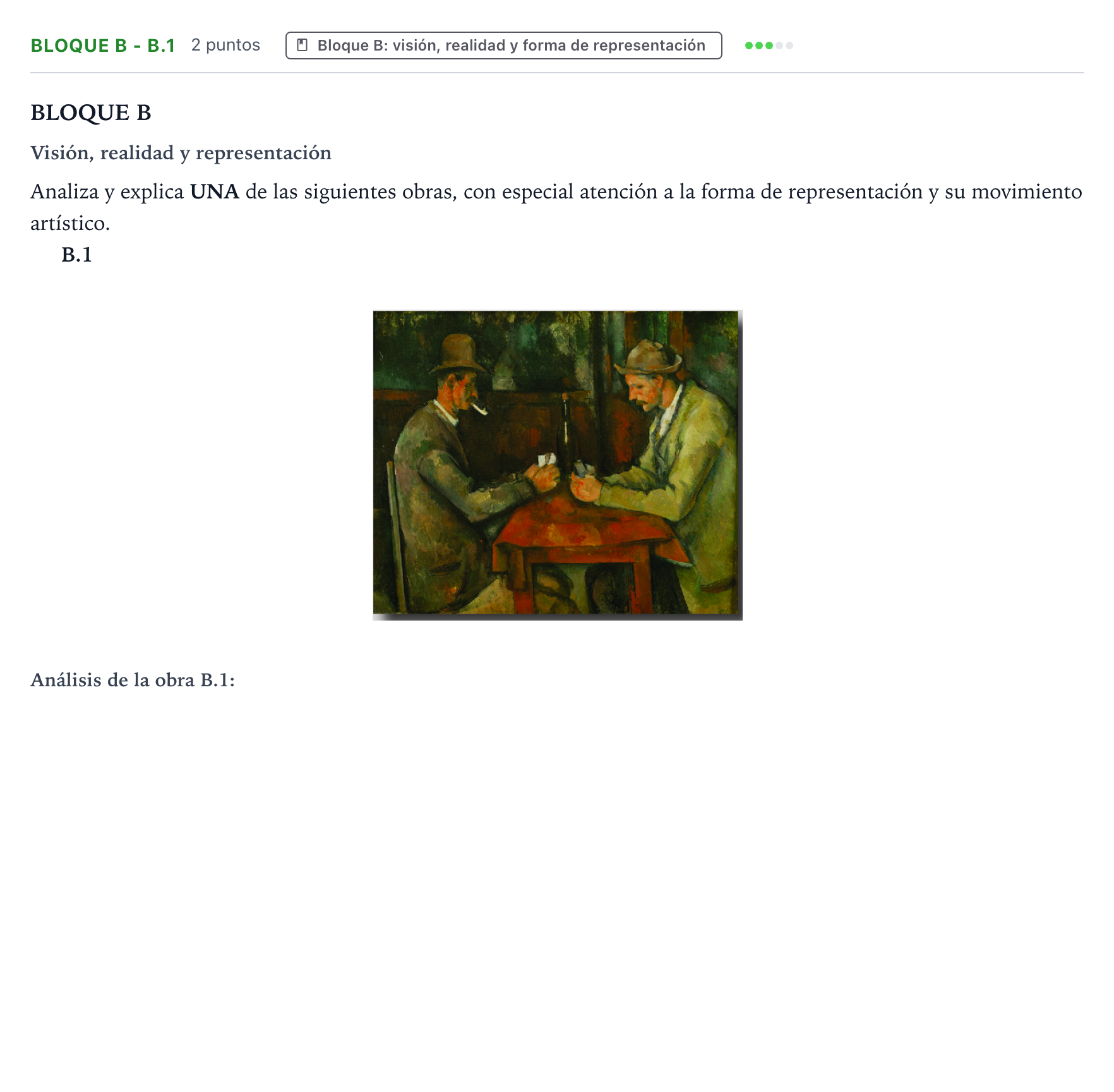 Enunciado: Bloque B - B.1 · Fundamentos Artísticos PAU Castilla y León Ordinaria 2026