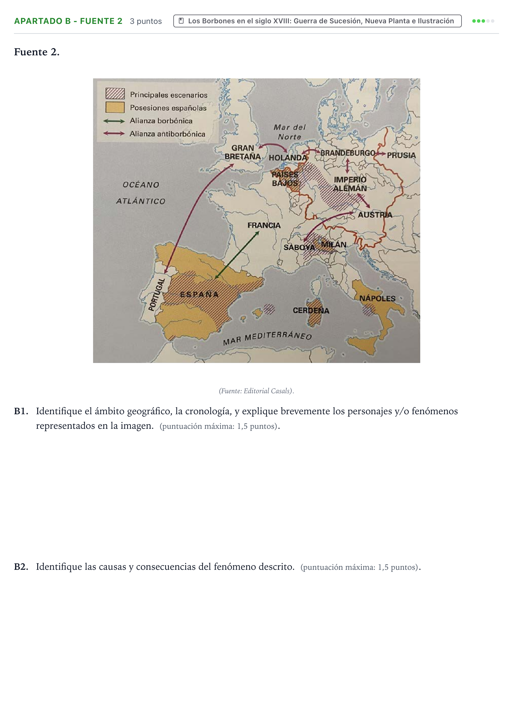 Enunciado: Apartado B - Fuente 2 · Historia de España PAU Castilla y León Extraordinaria 2026