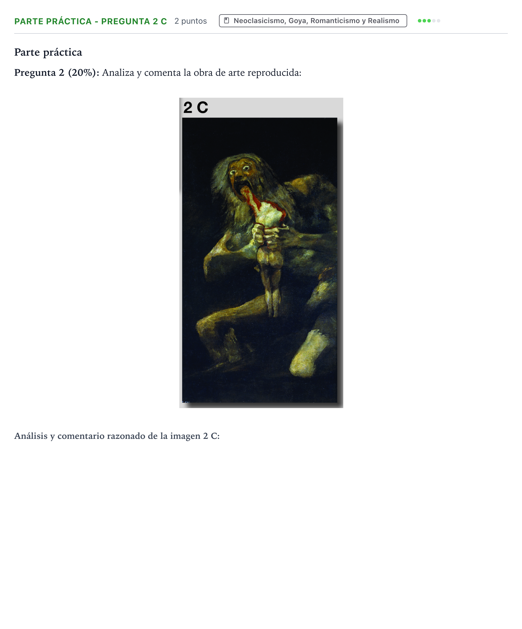 Enunciado: Ejercicio Parte práctica - Pregunta 2 C · Historia del Arte PAU Castilla y León Extraordinaria 2026