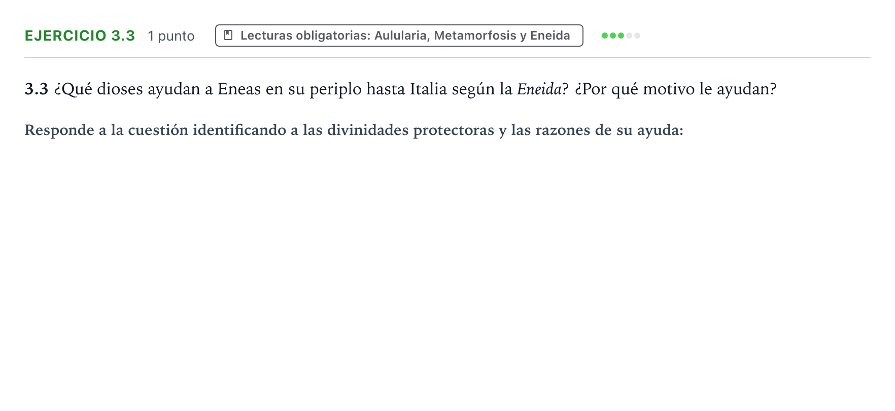 Enunciado: Ejercicio 3.3 · Latín II PAU Castilla y León Extraordinaria 2026