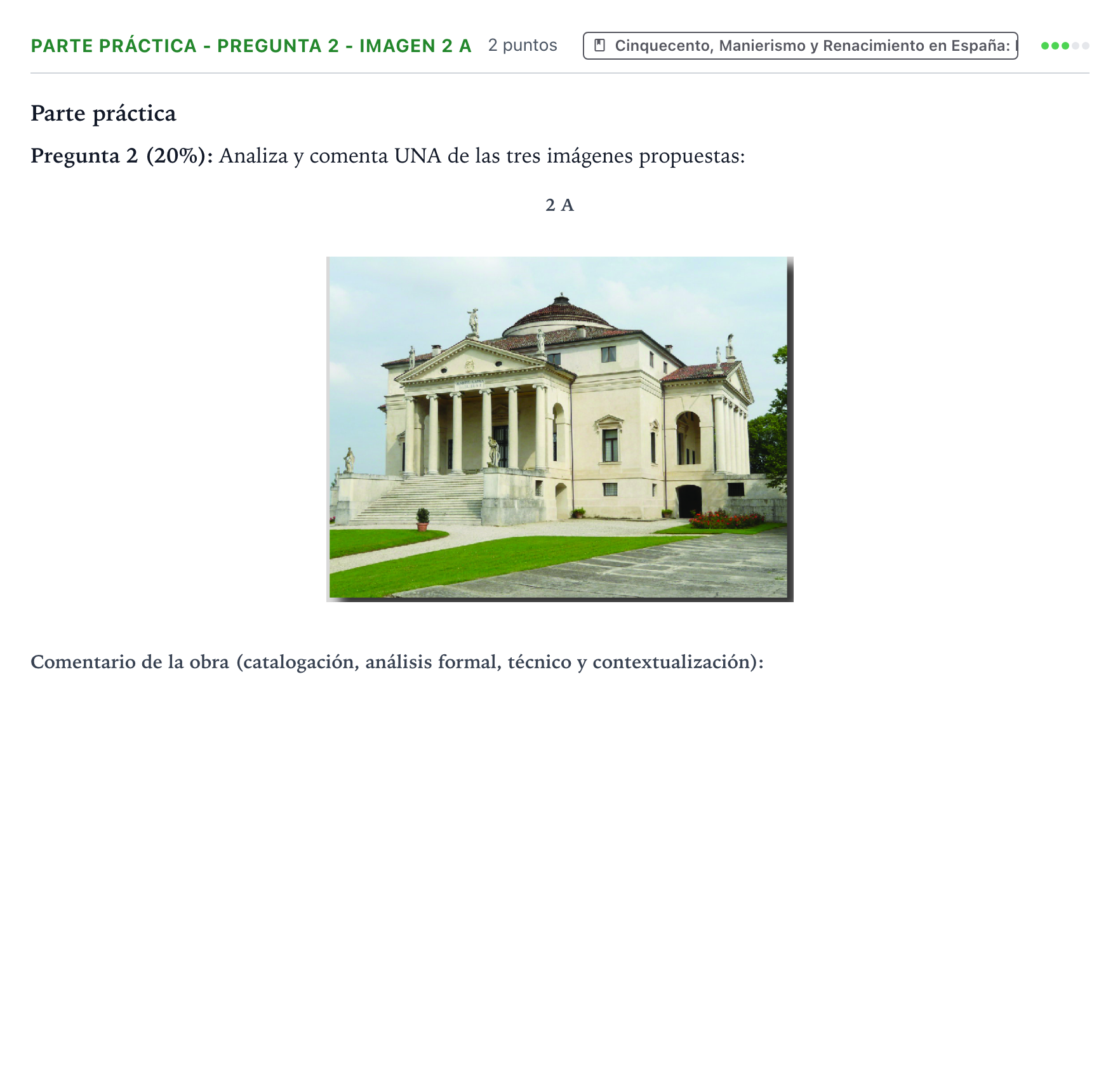 Enunciado: Ejercicio Parte práctica - Pregunta 2 - Imagen 2 A · Historia del Arte PAU Castilla y León Ordinaria 2026
