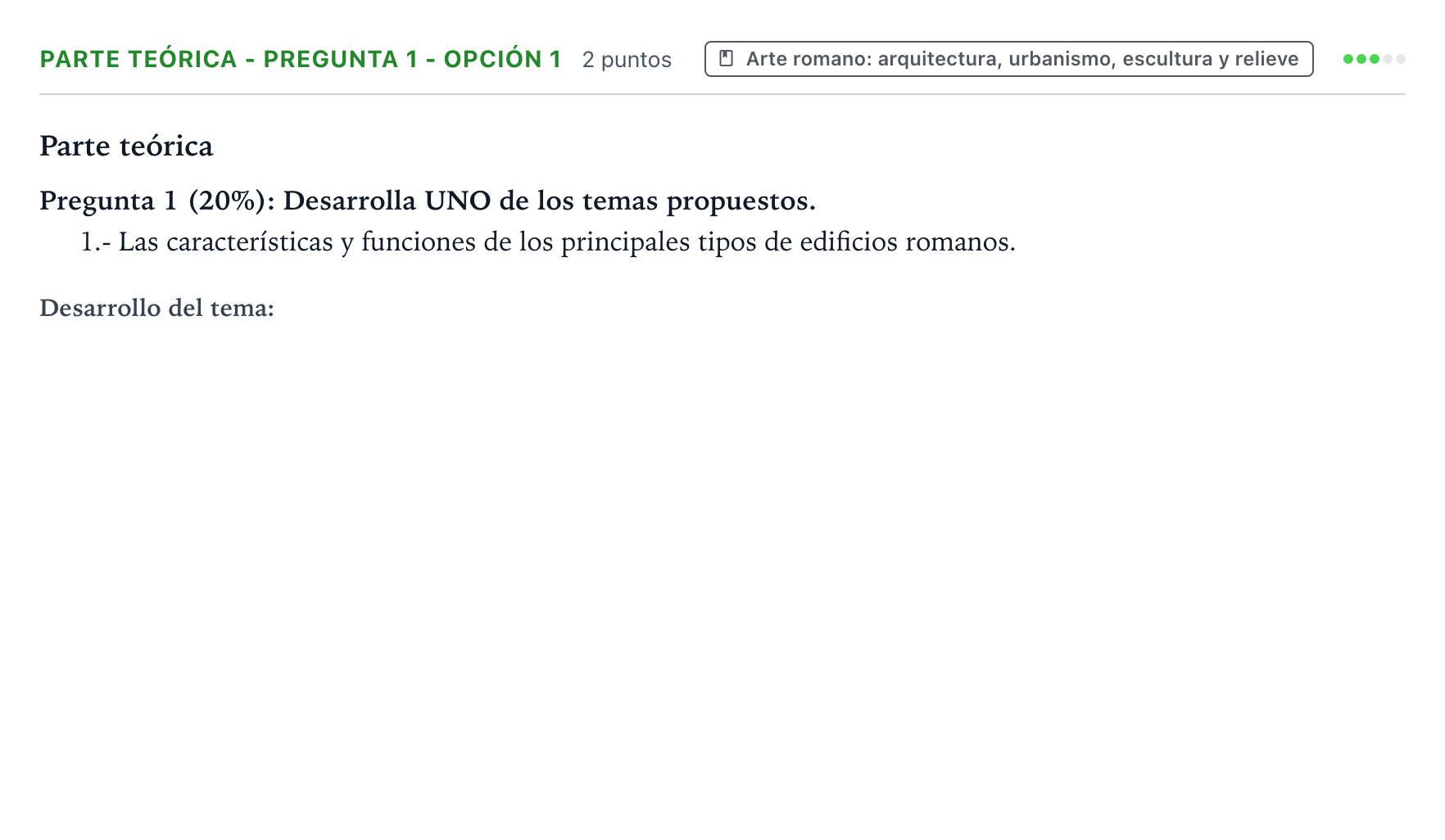 Enunciado: Ejercicio Parte teórica - Pregunta 1 - Opción 1 · Historia del Arte PAU Castilla y León Ordinaria 2026