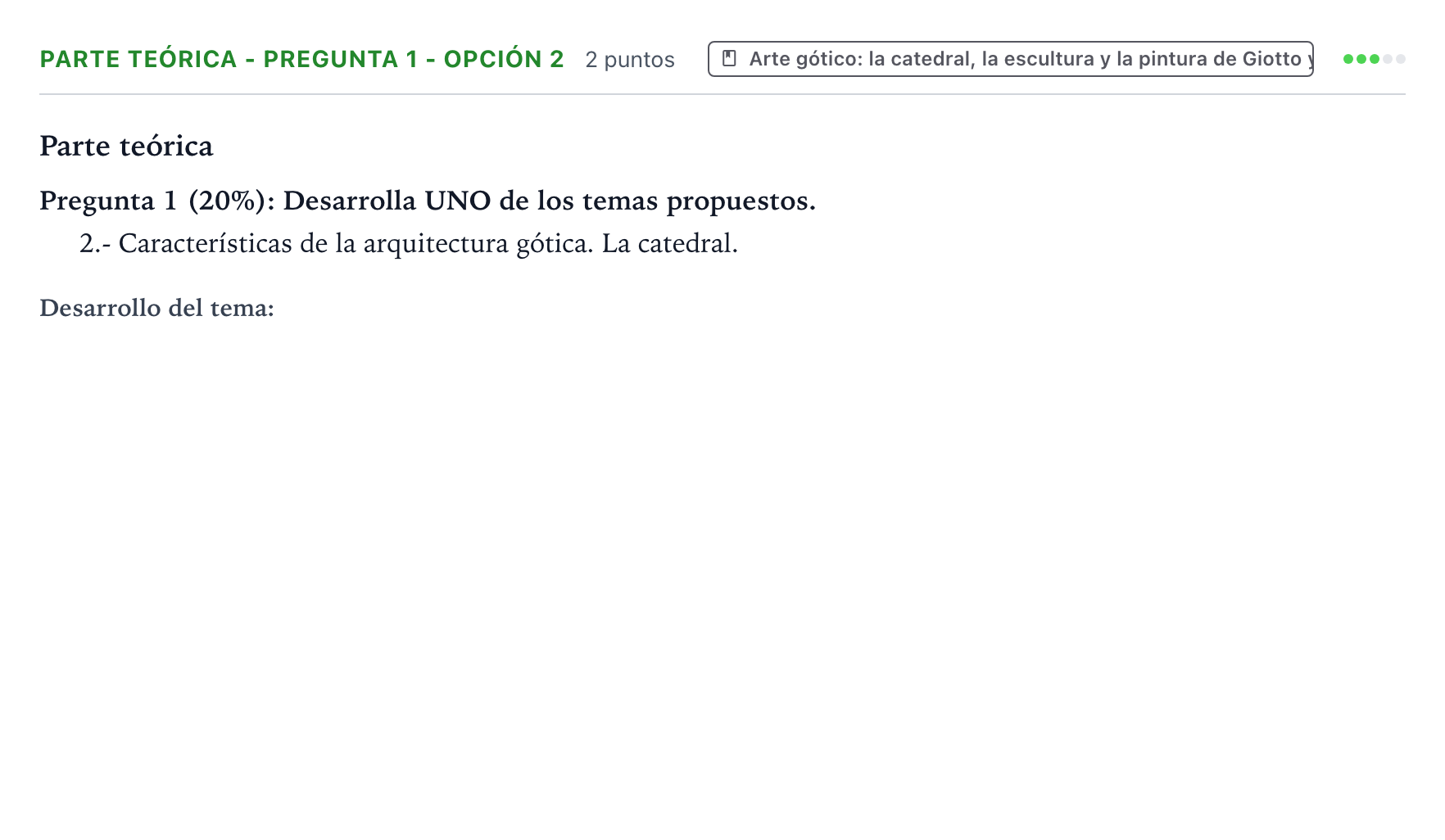 Enunciado: Ejercicio Parte teórica - Pregunta 1 - Opción 2 · Historia del Arte PAU Castilla y León Ordinaria 2026