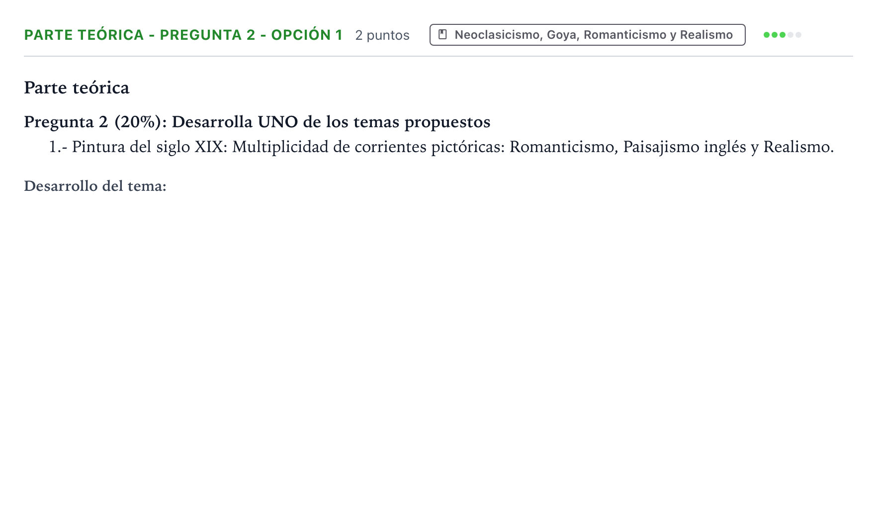 Enunciado: Ejercicio Parte teórica - Pregunta 2 - Opción 1 · Historia del Arte PAU Castilla y León Ordinaria 2026